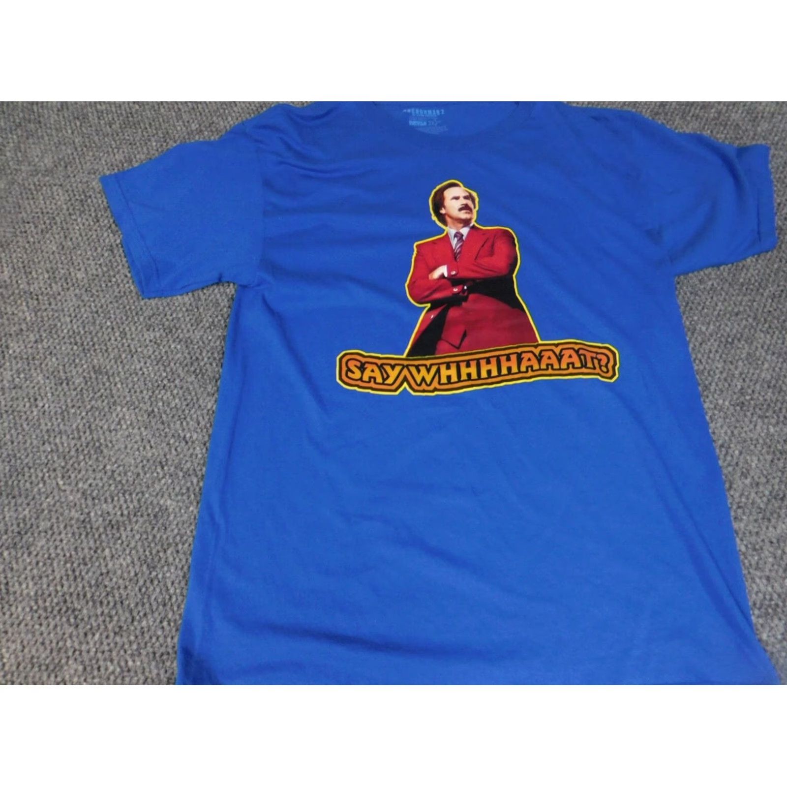 Ripple Junction Ripple Junction Anchorman Mens Shirt L Blue Graphic T-Shirt USA Logo Short Sleeve Crew Neck Cotton Spandex Size US L / EU 52-54 / 3 - 2 Thumbnail
