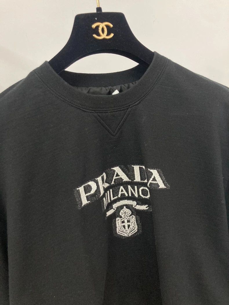 Prada Prada Black big logo sweatshirt Size US XXL / EU 58 / 5 - 3 Thumbnail