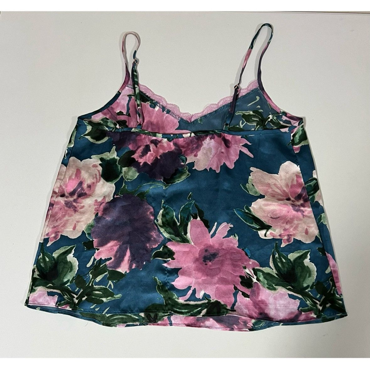 MiDNIGHT Midnight Bakery Silk Floral Lingerie Top Shirt Size S 🌺✨ Size S / US 4 / IT 40 - 3 Thumbnail