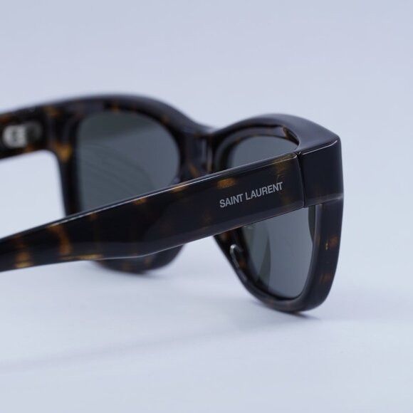 Saint Laurent Paris Saint Laurent SL674 003 Sunglasses Havana Square Frame, Grey Size ONE SIZE - 6 Thumbnail