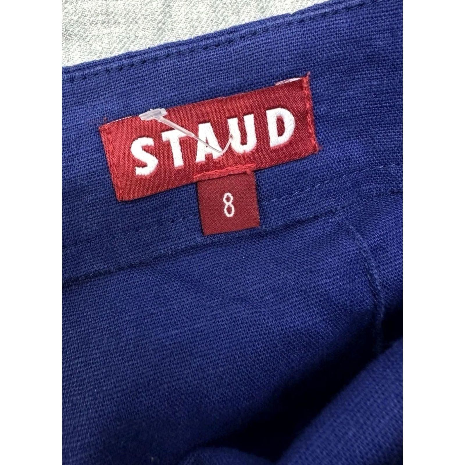 Staud STAUD Pine Pants Midnight Blue Cotton Linen Women’s 8 Regular Ankle Womens Size 30" / US 8 / IT 44 - 3 Thumbnail