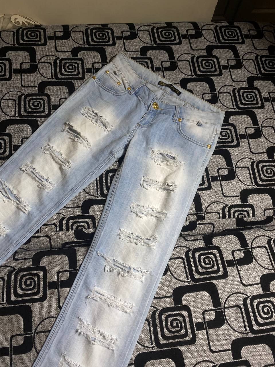 Other Crazy Crash Dirty Baggy Faded Jean Japan Avant Garde Style Size US 30 / EU 46 - 14 Thumbnail