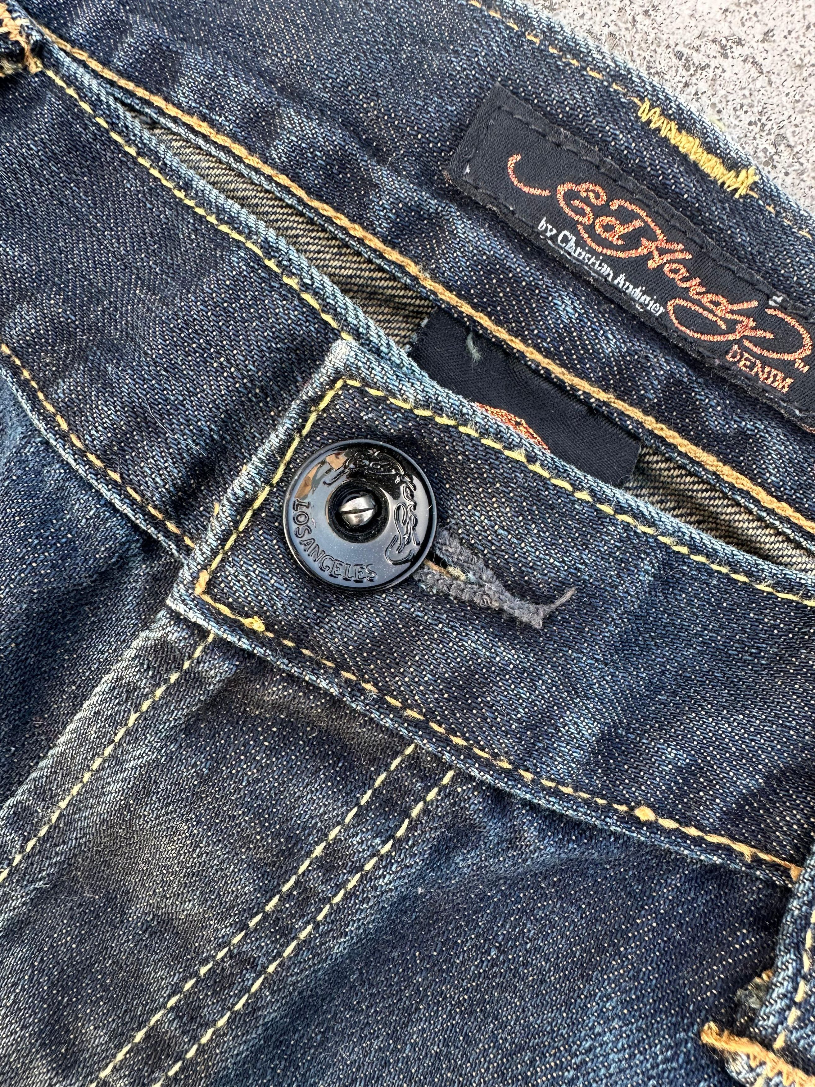 Christian Audigier × Ed Hardy × Vintage VINTAGE ED HARDY BIG LOGO BAGGY Y2K JEANS Size US 38 / EU 54 - 6 Thumbnail