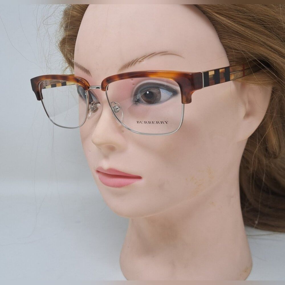 Burberry Burberry Eye Glasses Frames Unisex Half Rim Havana Nova Che Size ONE SIZE - 2 Thumbnail