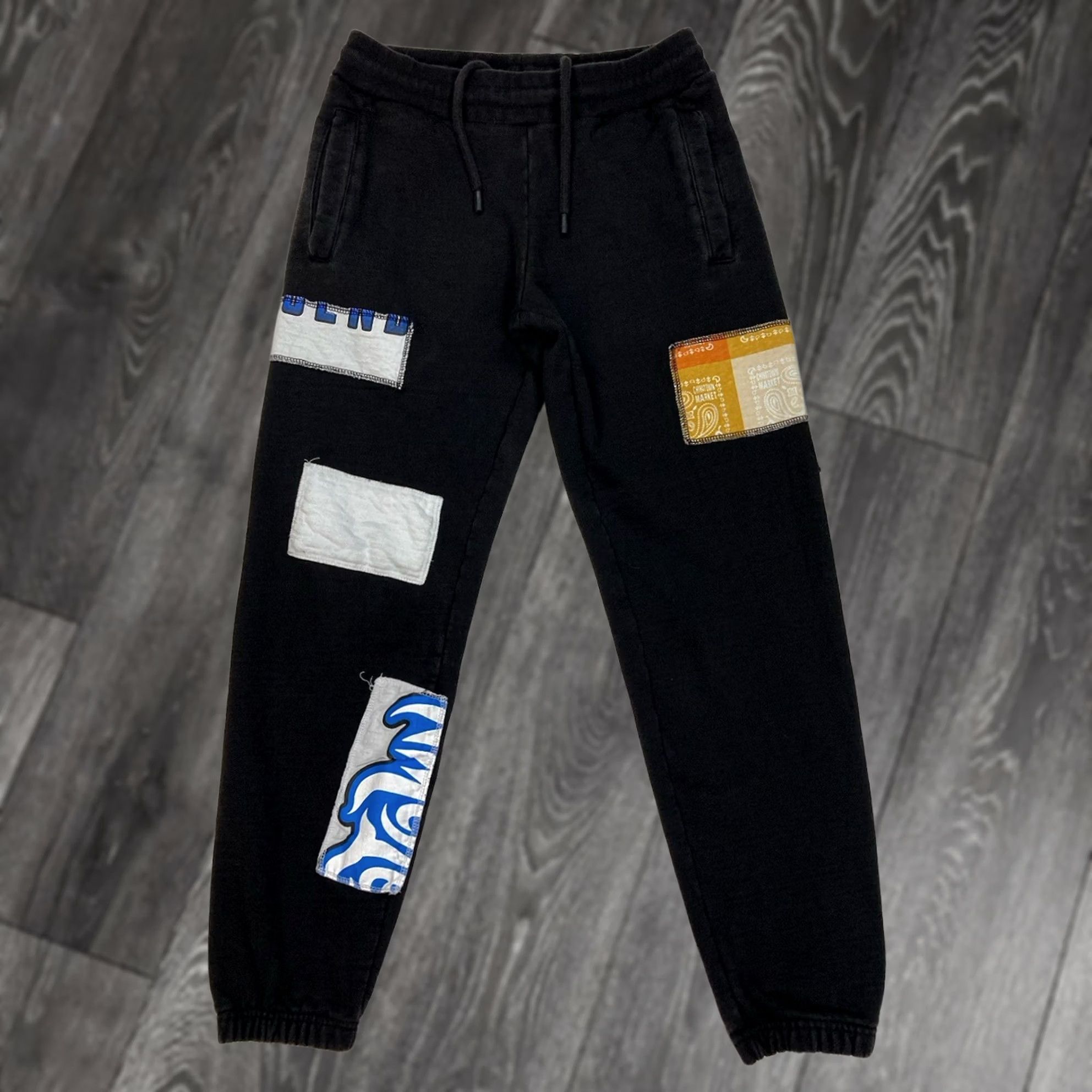 Vintage Chinatown Market Sweatpants Patchwork Jogger Men Small Black Sweatpants Size US 29 - 1 Thumbnail