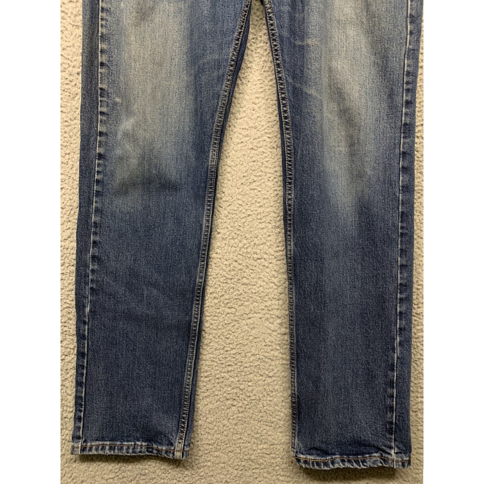 Levi's Levi's 505 Jeans Mens 33 x 30.5 Straight Leg 5-Pocket Rivets LOGO Red Tab Blue Denim Cotton Elastane Size US 33 - 3 Thumbnail