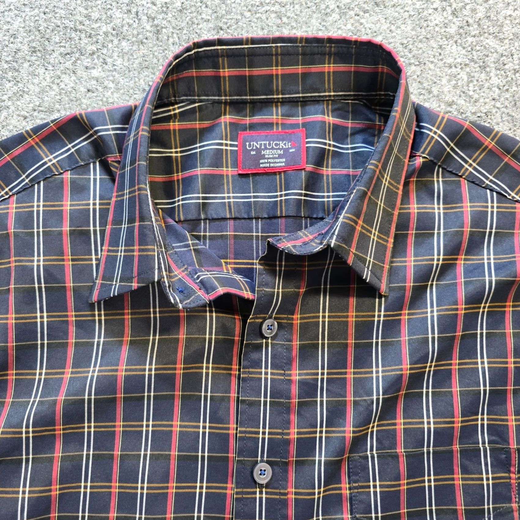 UNTUCKit UNTUCKit Shirt Mens 2XL Blue Plaid Button-Down Classic Career Office Casual Performance Size US XXL / EU 58 / 5 - 2 Thumbnail