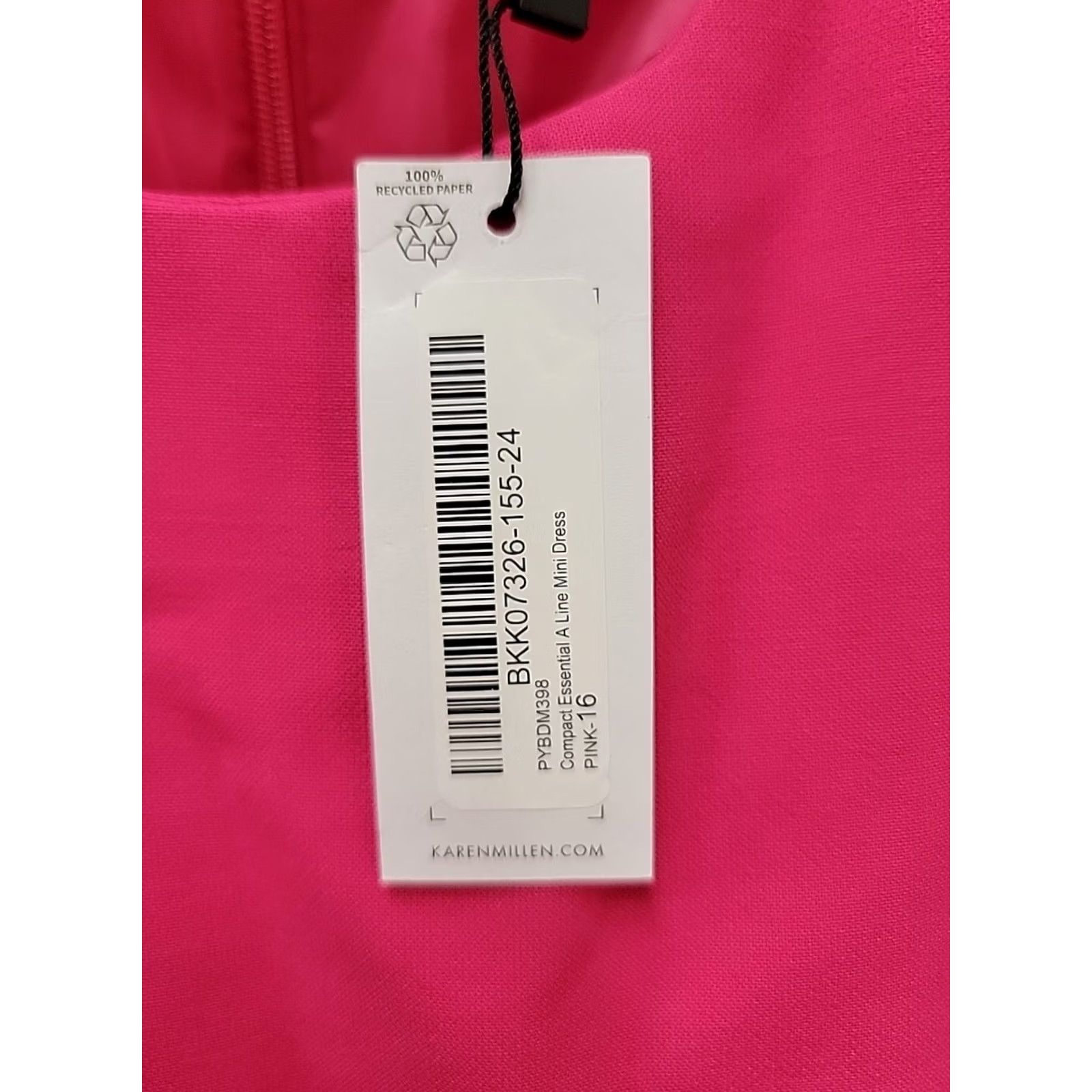 Karen Millen Karen Millen Women Dress Pink Casual Short Sleeve Round Neck 12 Regular Fit & Flare Modern Size XL / US 12-14 / IT 48-50 - 4 Thumbnail