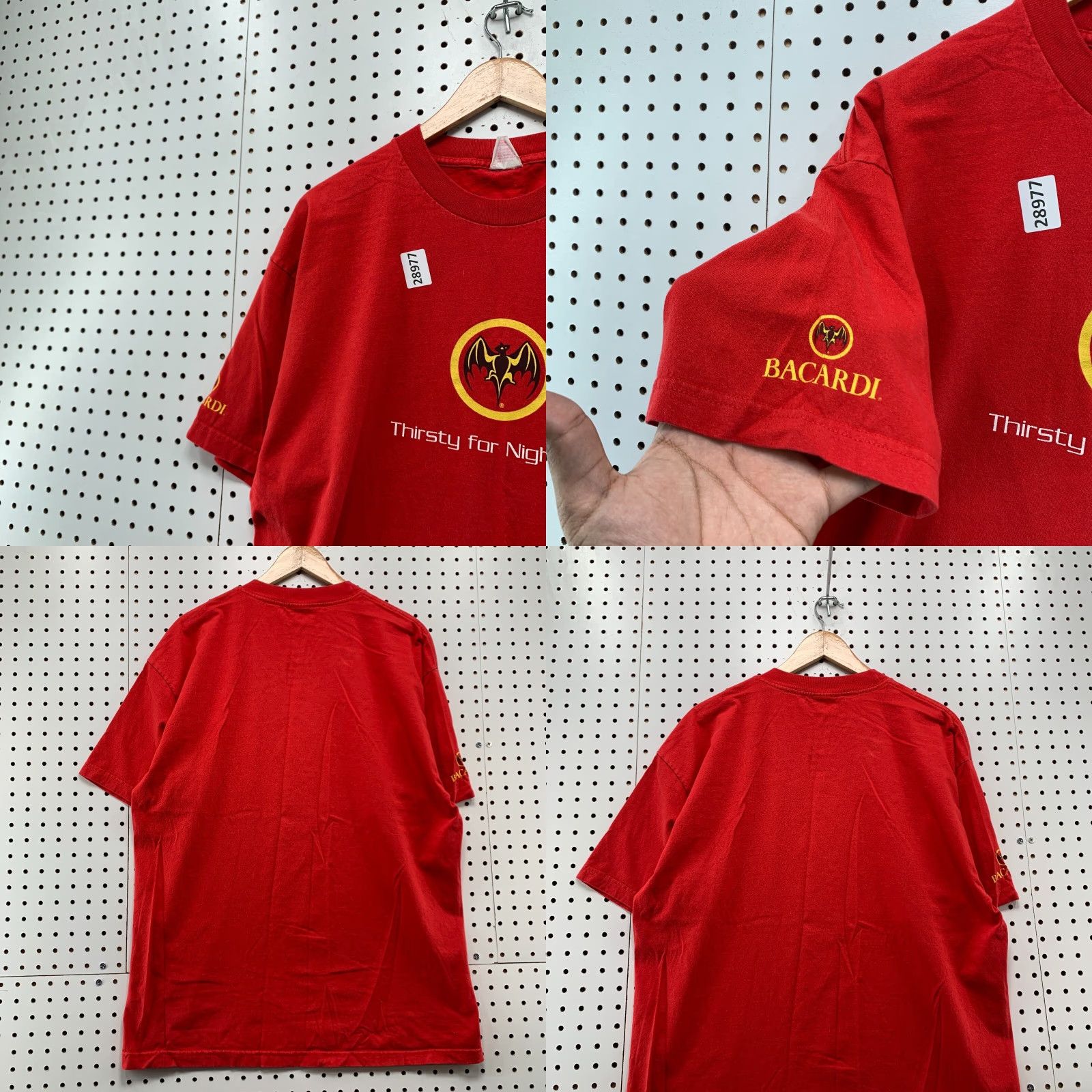 Alife VINTAGE Barcardi Shirt Adult Large Red Thirsty For Night Life Bat Logo 23X31 Size US L / EU 52-54 / 3 - 9 Thumbnail