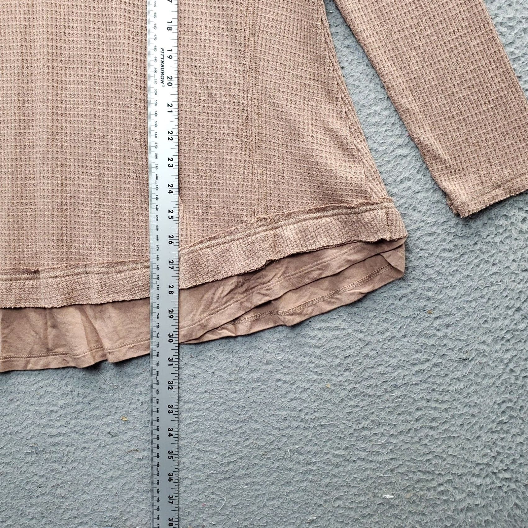 Torrid Torrid Waffle Top Womens Brown V-Neck Long Sleeve Pullover Lined Loose Fit Size 18 Size XXL / US 16-18 / IT 52-54 - 4 Thumbnail