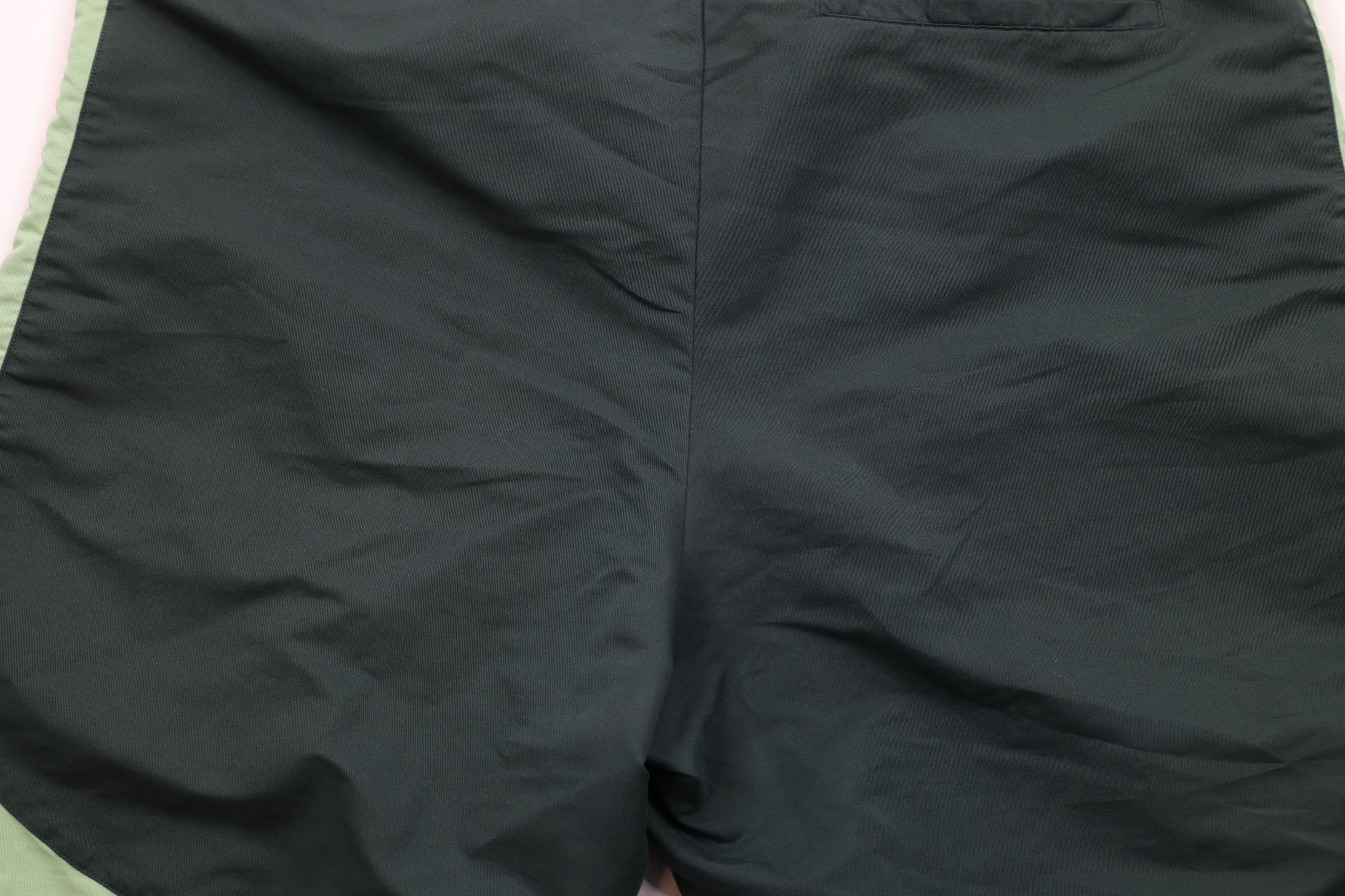 Nike × Vintage Vintage 90s Y2K Nike Travis Scott Mini Swoosh Shorts Green Size US 36 / EU 52 - 11 Thumbnail