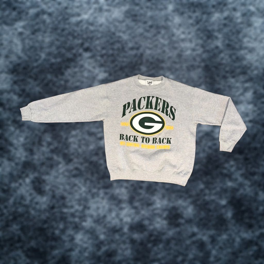 Lee VINTAGE Lee Hoodie Mens L 90s Green Bay Packers NFC Gray