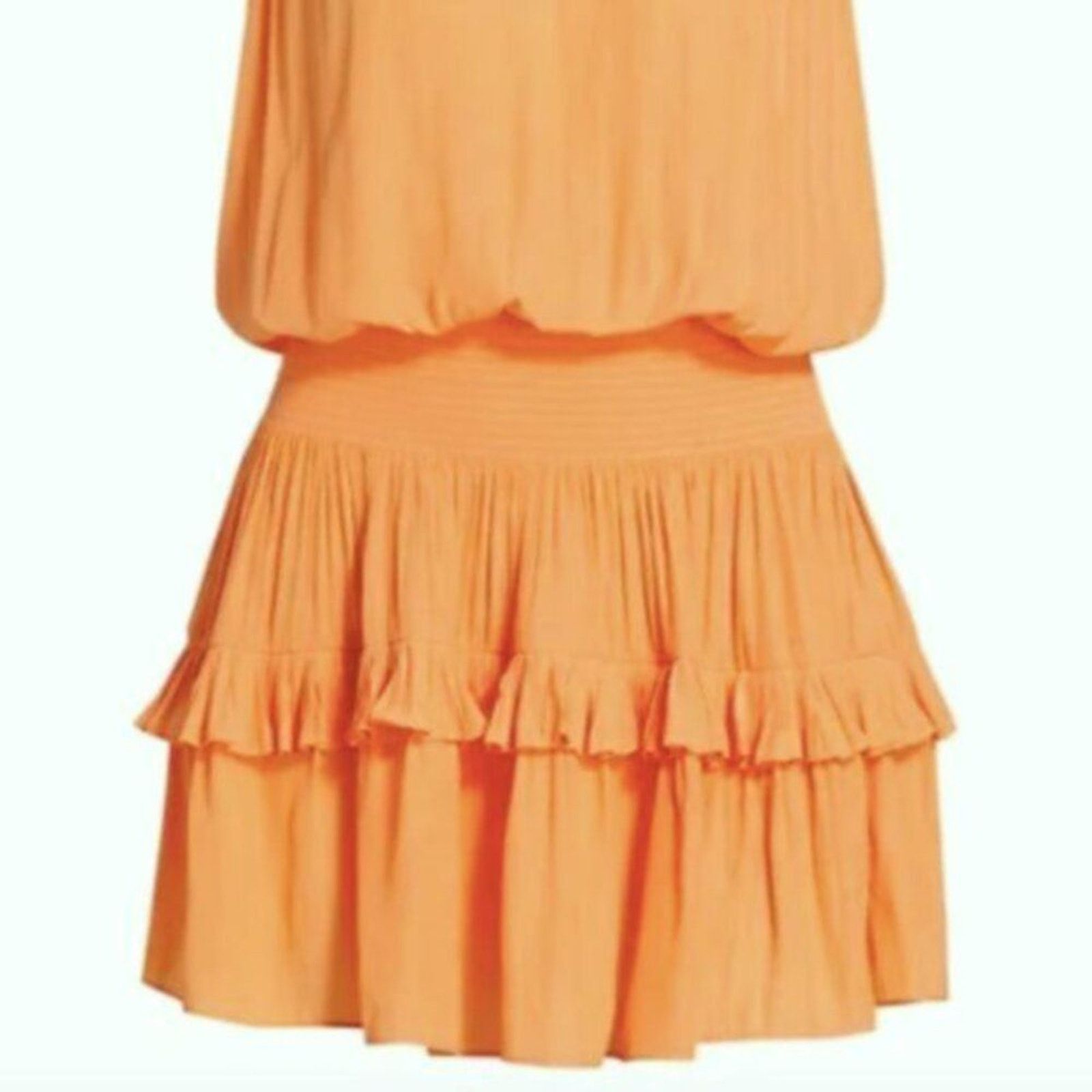 Ramy Brook Ramy Brook Kiara Smocked Mini Dress tangerine L Size L / US 10 / IT 46 - 5 Thumbnail