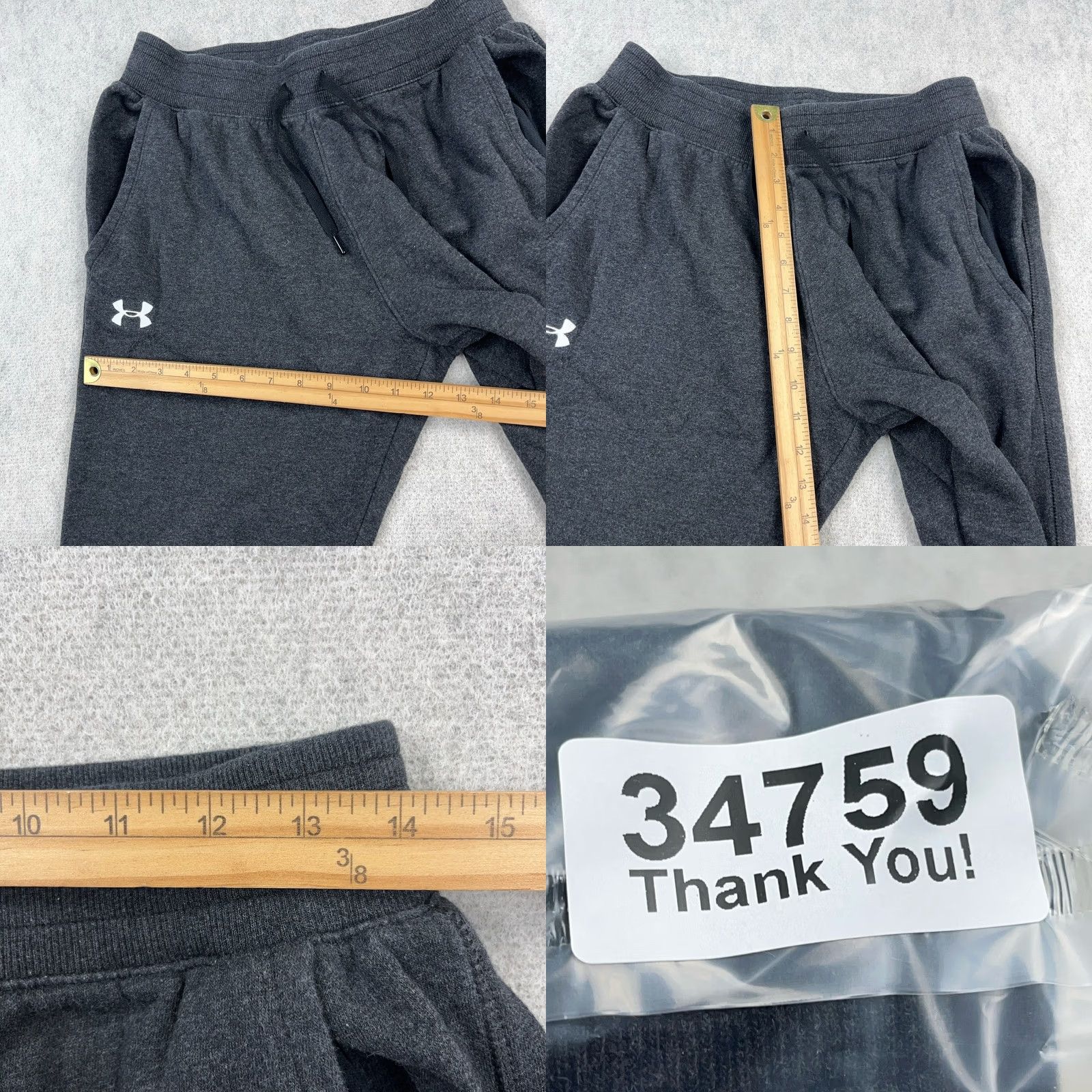 Under Armour Under Armour Sweatpants Men Large Dark Gray Jogger Sweats Tapered Leg Loose Size US 33 - 8 Thumbnail