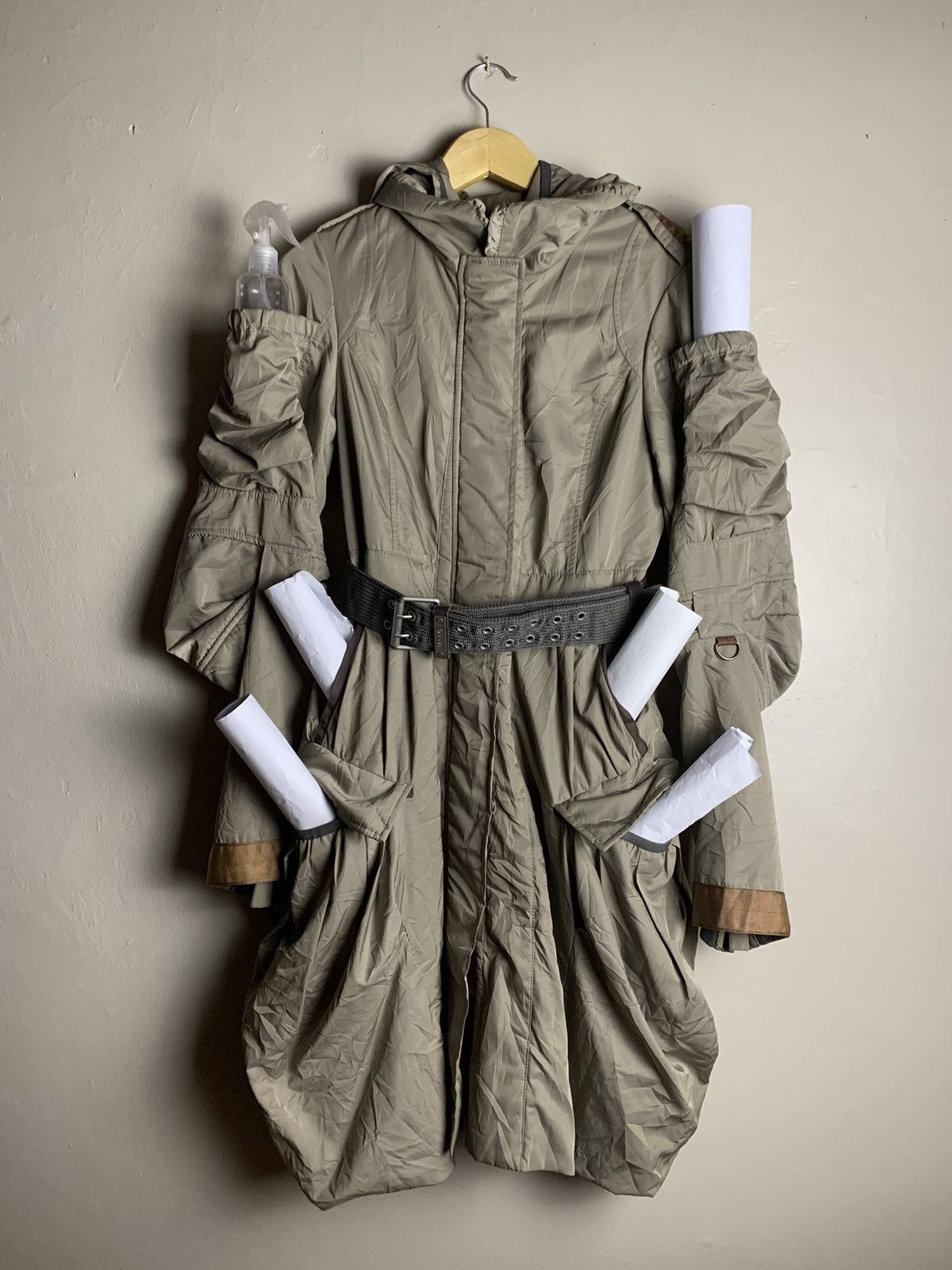 Marithe + Francois Girbaud 2000s Marithe Francois Girbaud Belted Cargo Military Jacket Size US M / EU 48-50 / 2 - 4 Thumbnail