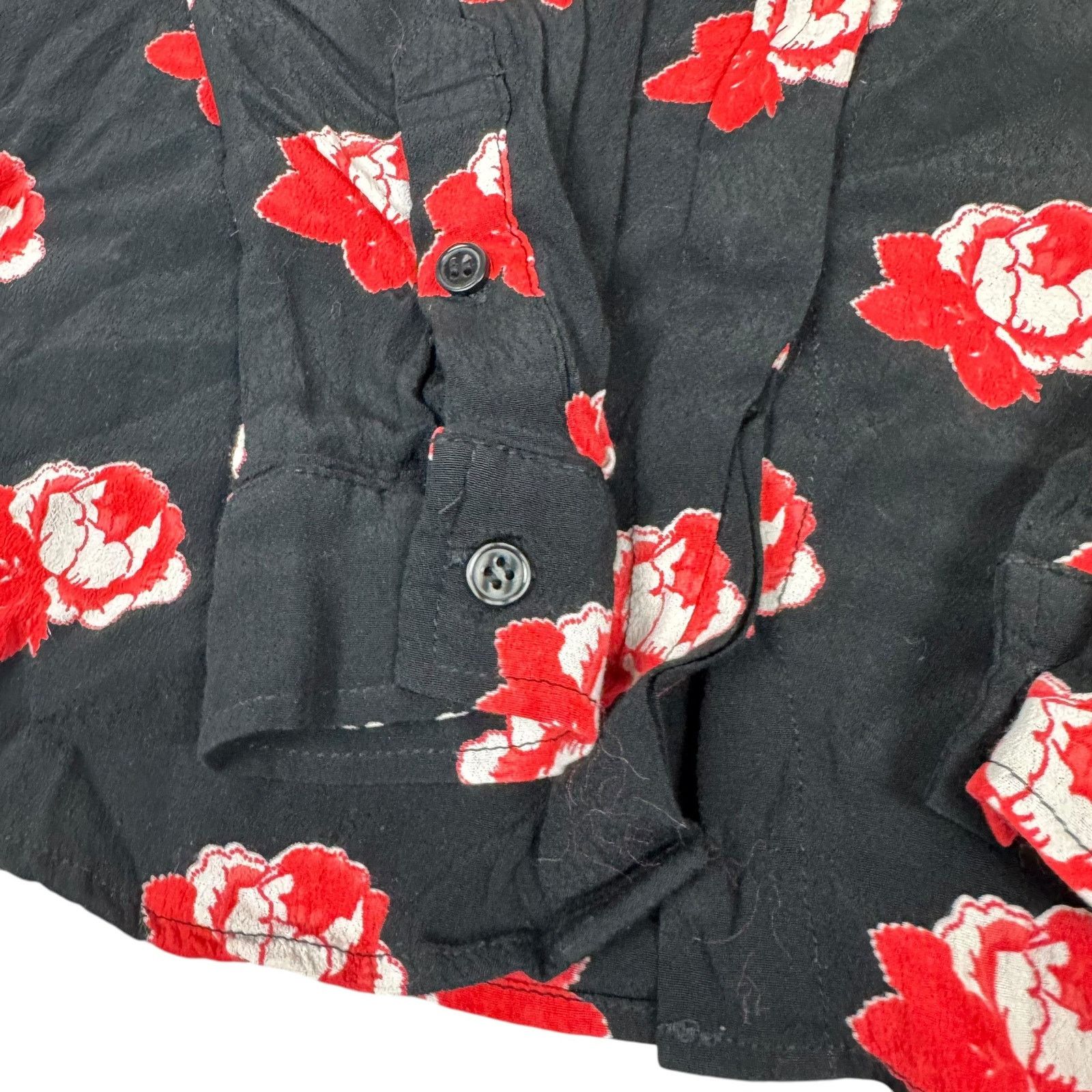 Ganni × Japanese Brand Ganni Black Red Floral Shirt 34 Size XS / US 0-2 / IT 36-38 - 3 Thumbnail
