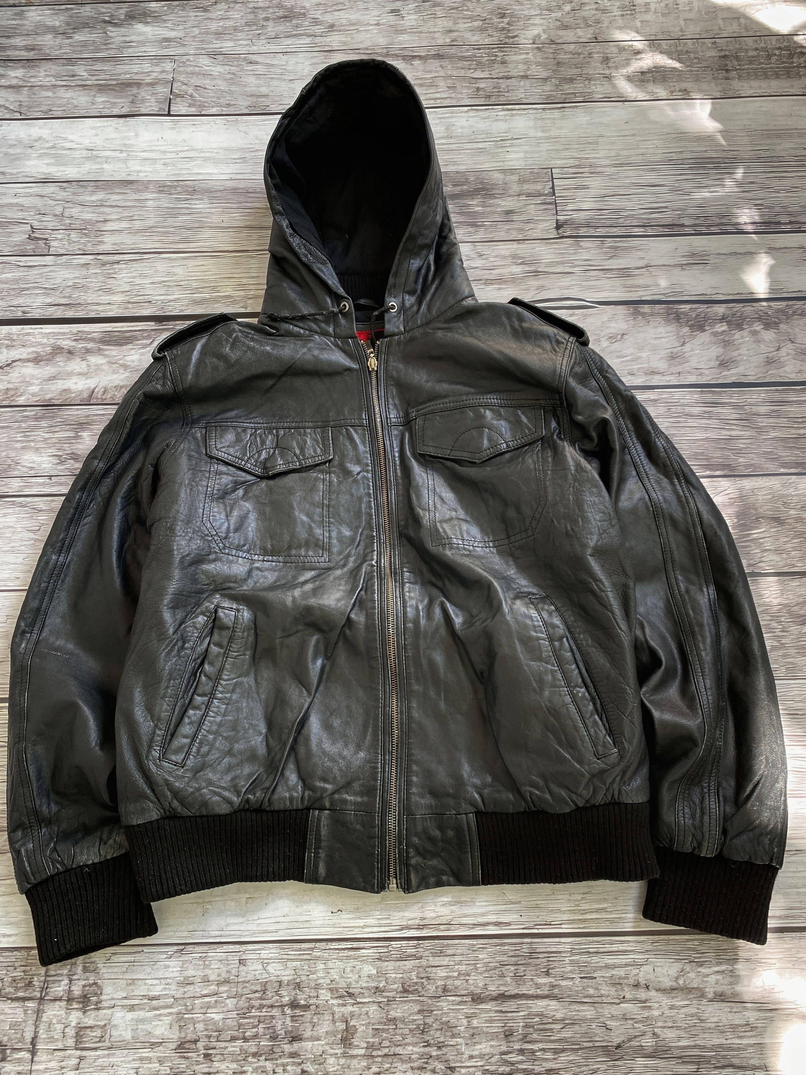 Archival Clothing SICK🤯 Balenciaga Style Opium Leather Jacket With Hood ...