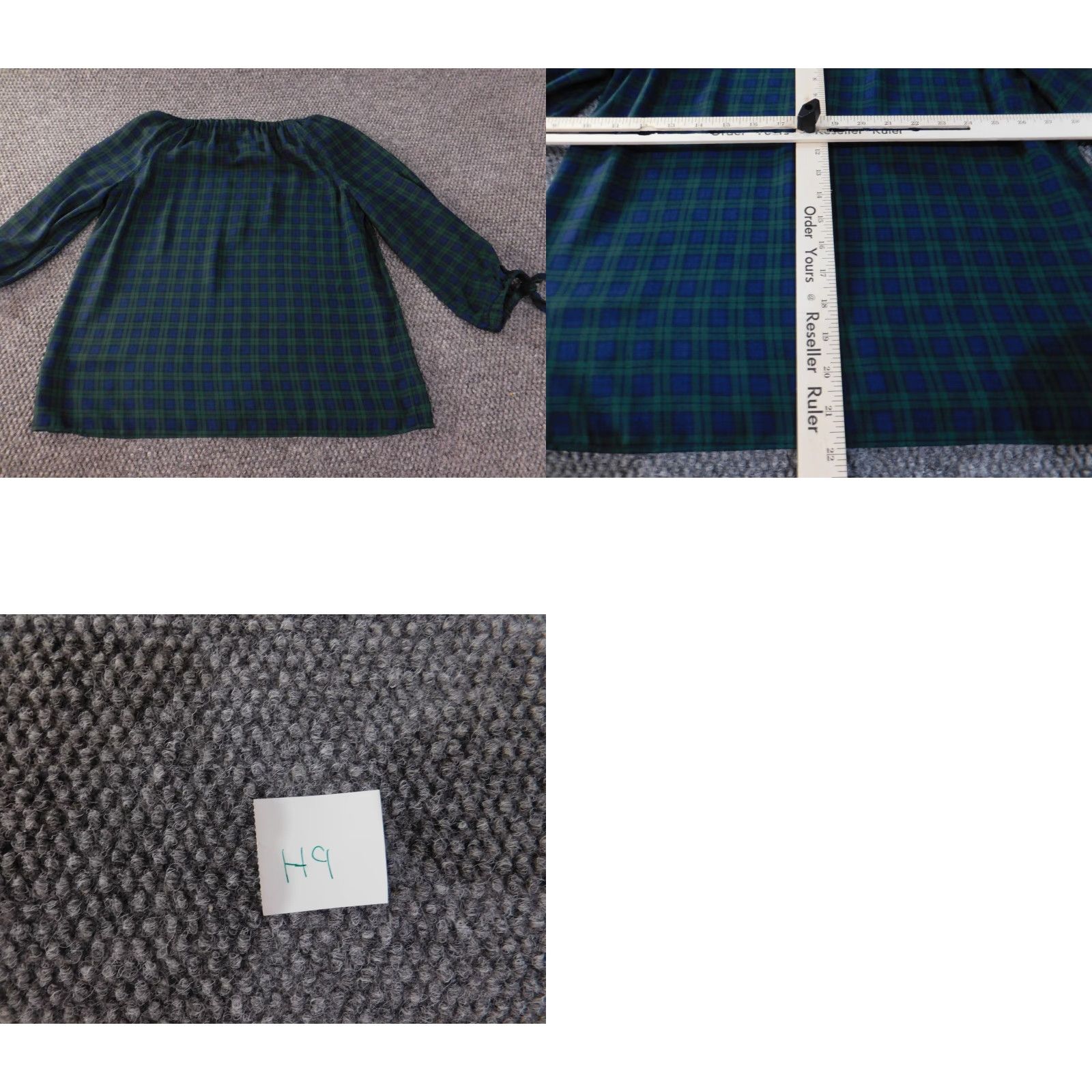 Talbots Talbots Blouse PS Petites Womens Green Plaid Top Pullover Crew Neck Polyester Long Sleeve Casual Stretch PS Petites Womens Blouse Size S / US 4 / IT 40 - 9 Thumbnail