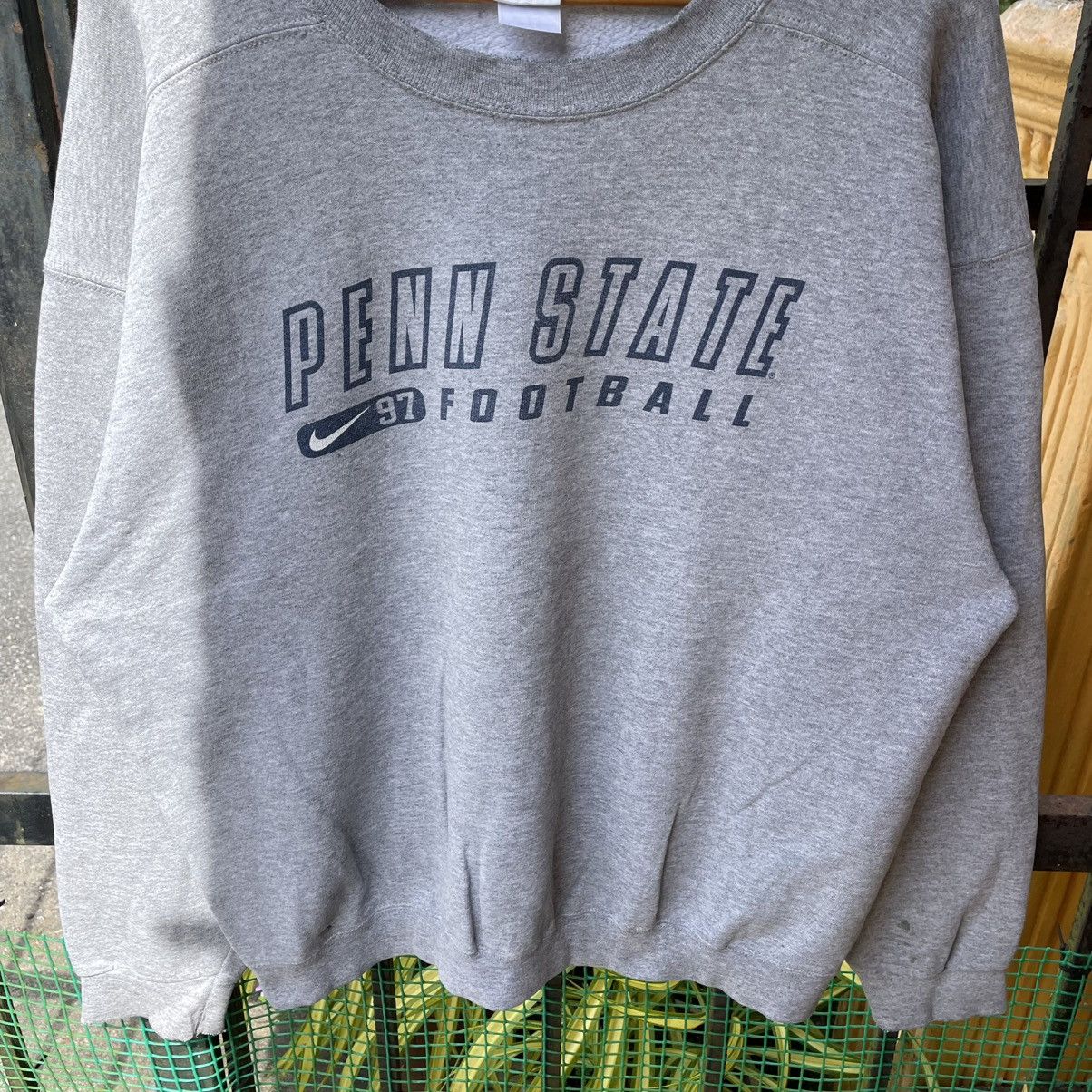 Nike × Vintage 🔥Vintage 1997 Nike Penn State Football Distress Sweatshirts Size US L / EU 52-54 / 3 - 4 Thumbnail