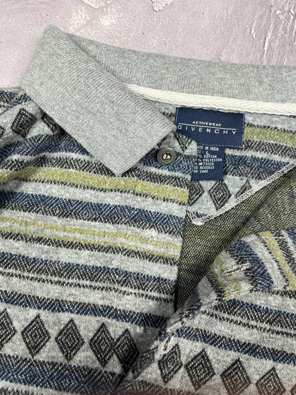 Givenchy Givenchy Men's Collared Geometric Knit Sweater Size US L / EU 52-54 / 3 - 10 Thumbnail
