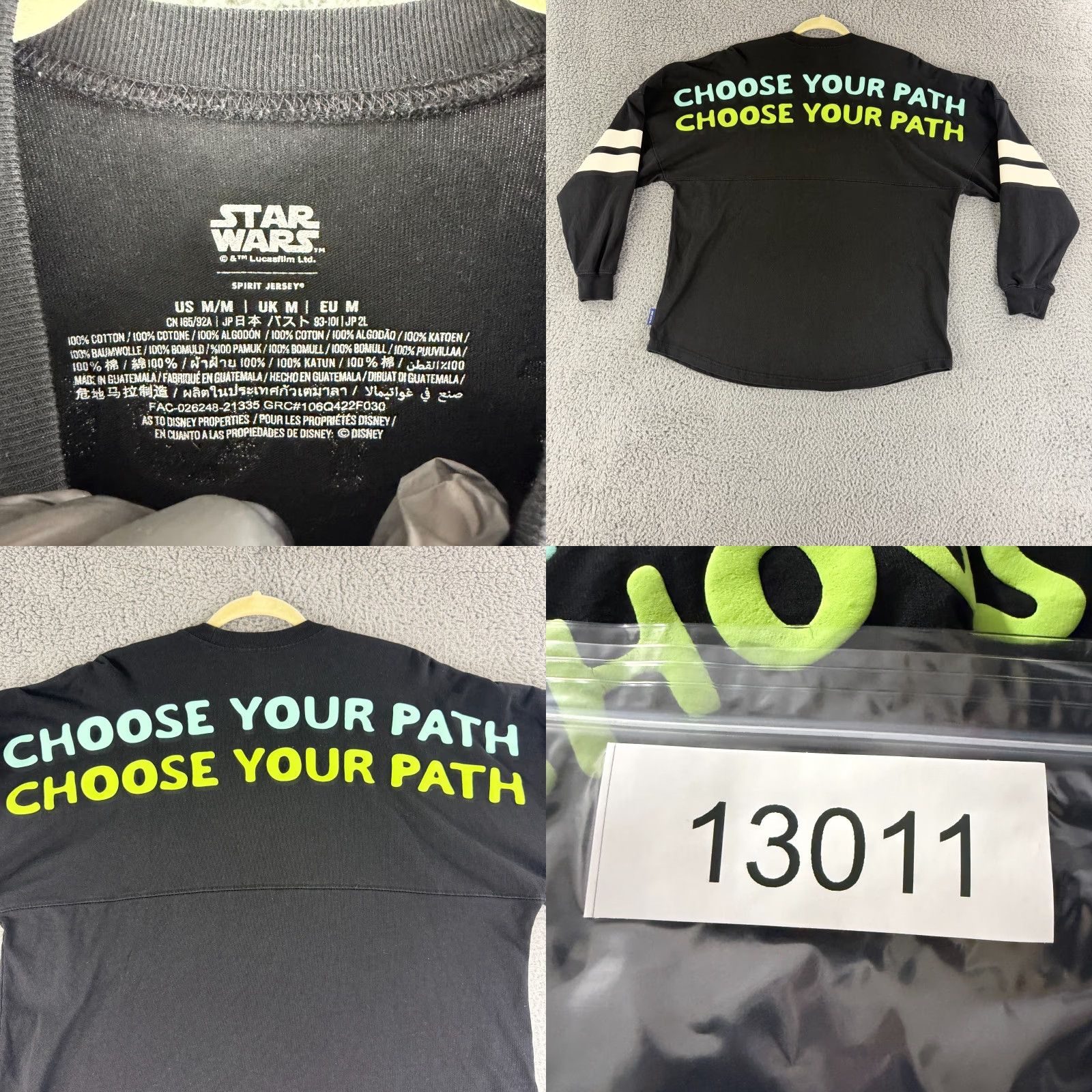 Disney Disney Disney Parks Star Wars The Mandalorian Grogu Choose Your Path Spirit Jersey Shirt Adult M Black Cotton Knit Graphic Print Vintage No Size US M / EU 48-50 / 2 - 8 Thumbnail