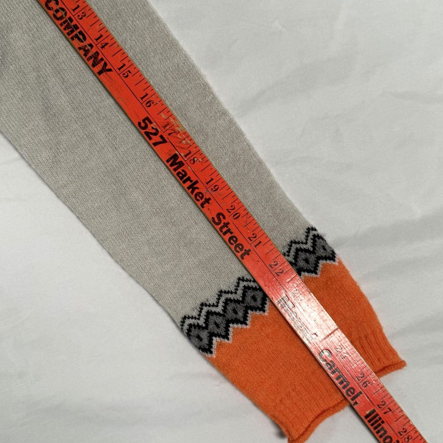 Vintage Womens Fair Isle Sweater Gray Orange Knit Pullover Crewneck M NWT Casual Workwear Size M / US 6-8 / IT 42-44 - 4 Thumbnail