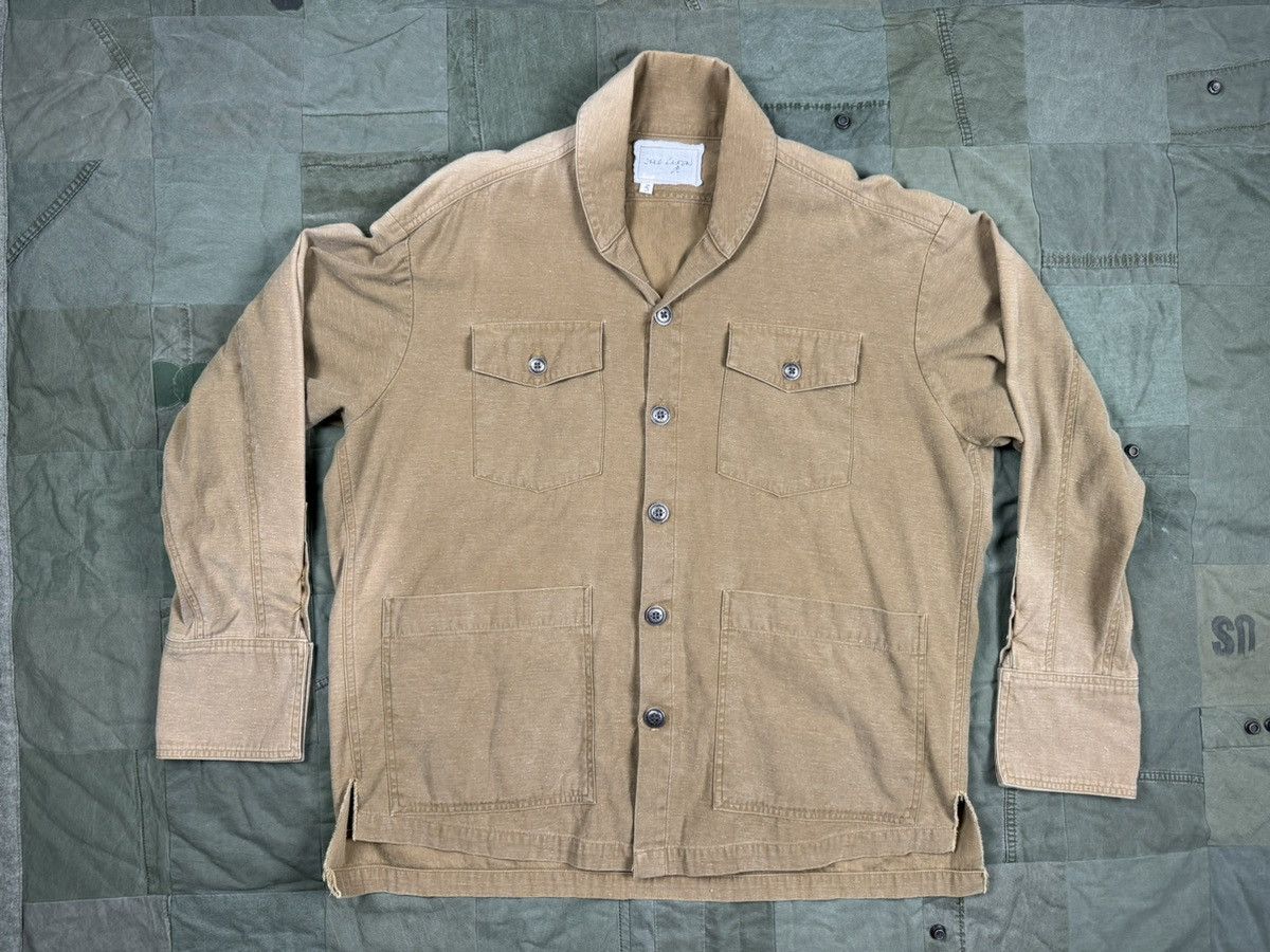 image of Greg Lauren Tan Boxy Studio Shirt, Men's (Size Large)