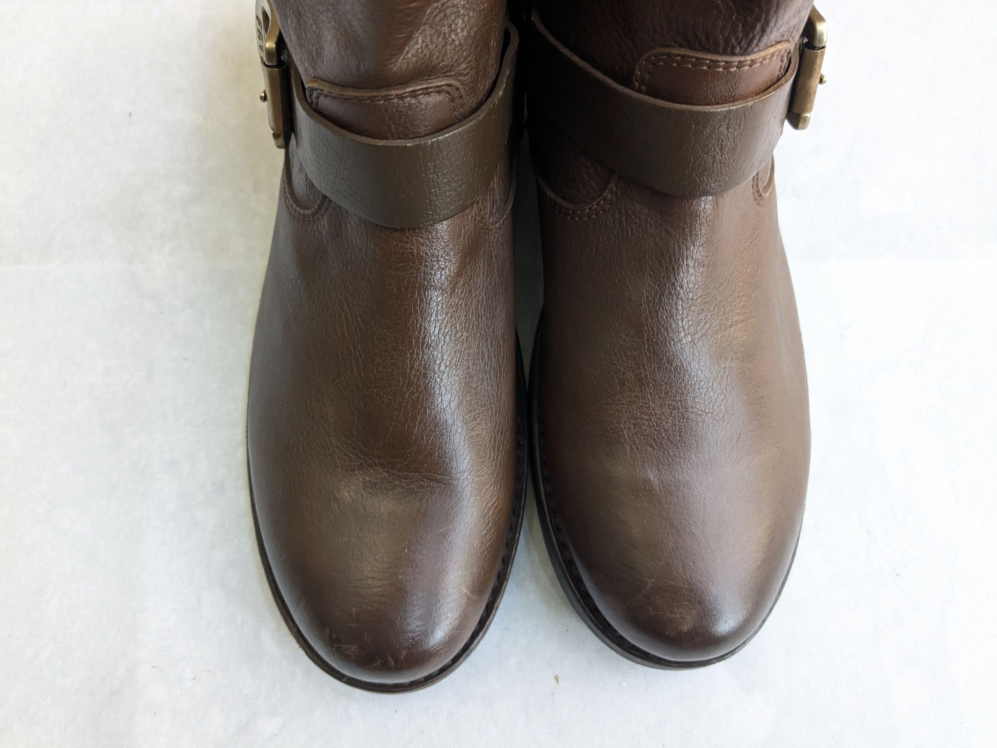 Frye Frye Engineer Boots Brown Suede Leather 7 Leather Buckle Size US 7 / EU 40 - 3 Thumbnail