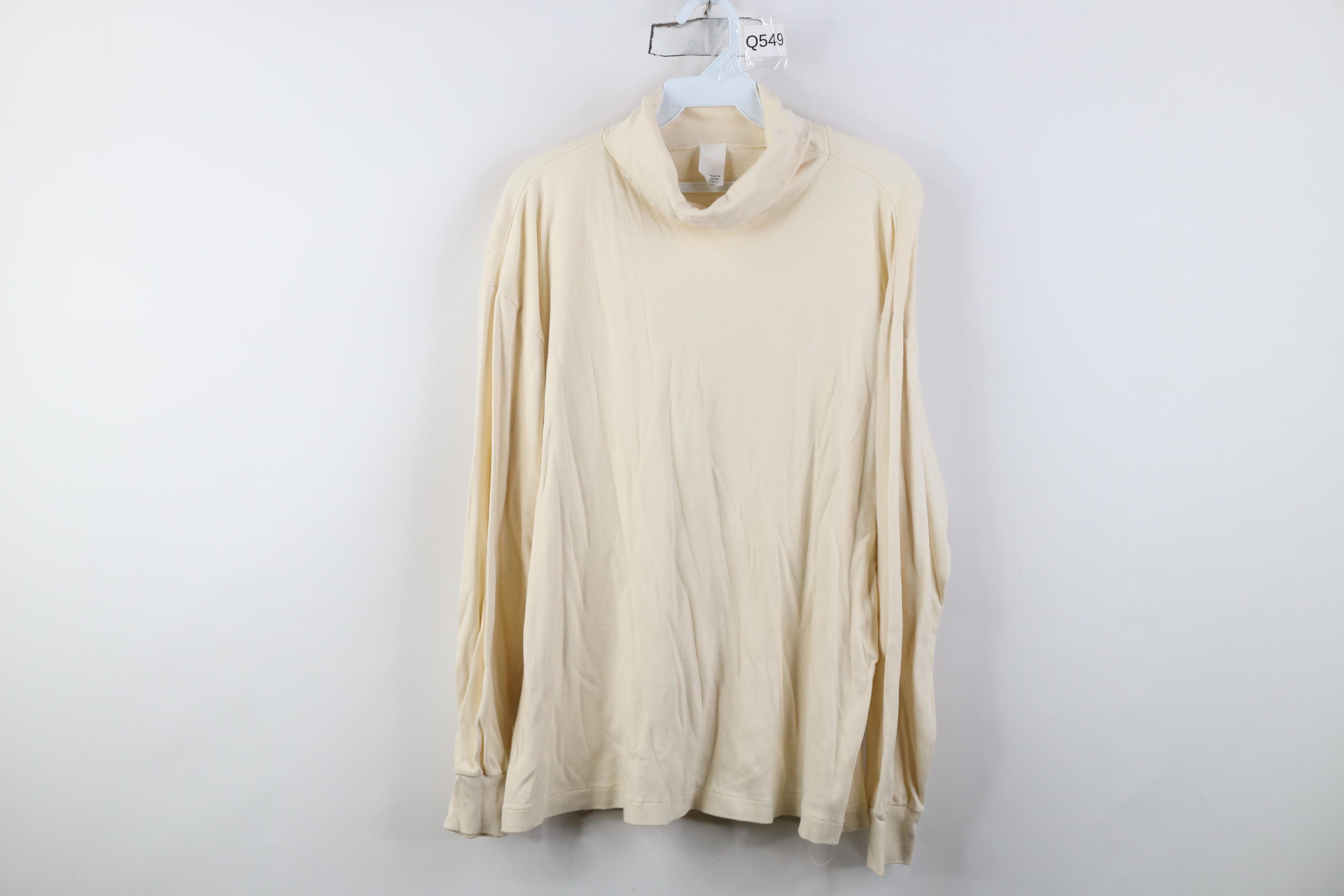 Vintage Vintage 90s Streetwear Turtleneck T-Shirt Pale Cotton USA Size US L / EU 52-54 / 3 - 1 Thumbnail