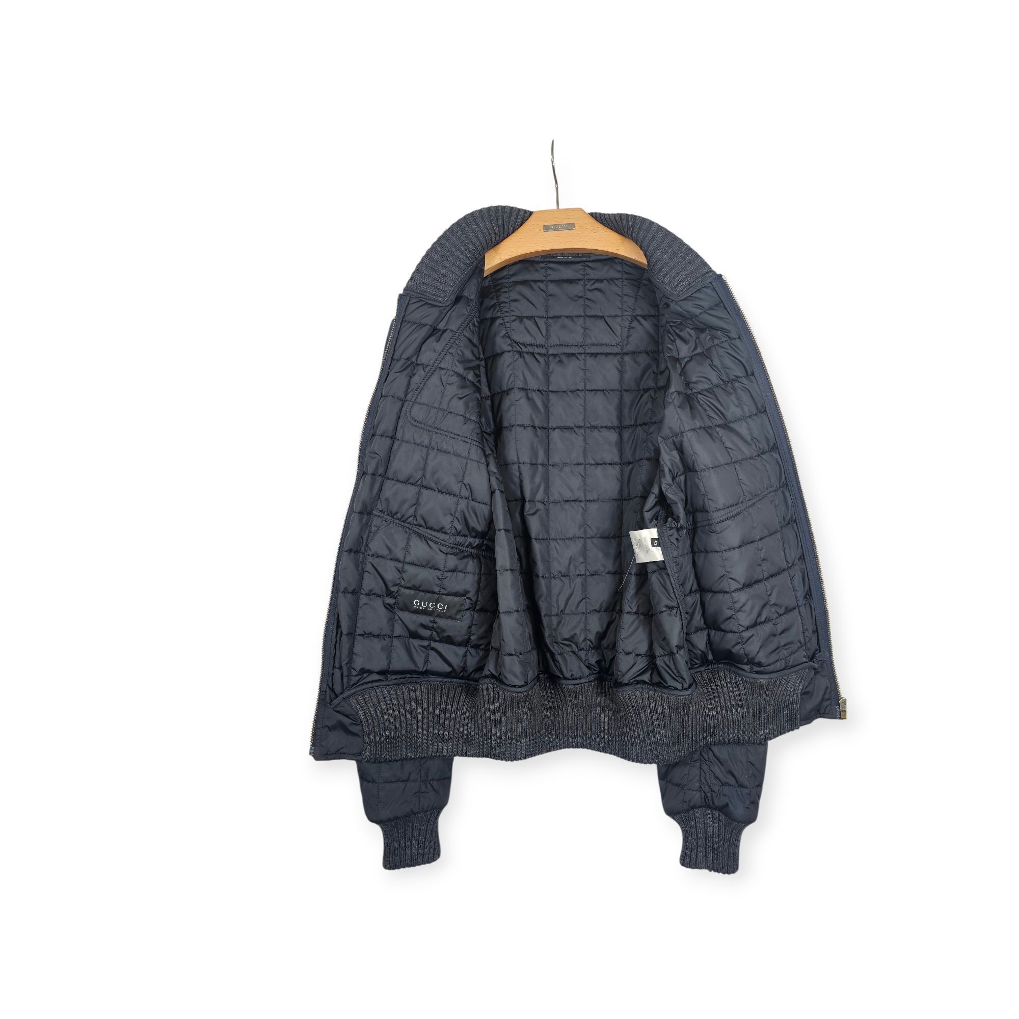 Gucci Gucci Quilted Bomber Jacket Size 50 IT Navy Blue Brown Suede Size US M / EU 48-50 / 2 - 10 Thumbnail