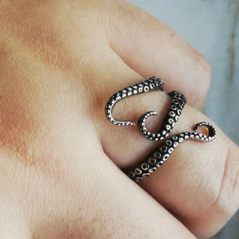 Jewelry × Vintage Vintage titanium steel joint ring octopus Size ONE SIZE - 1 Thumbnail