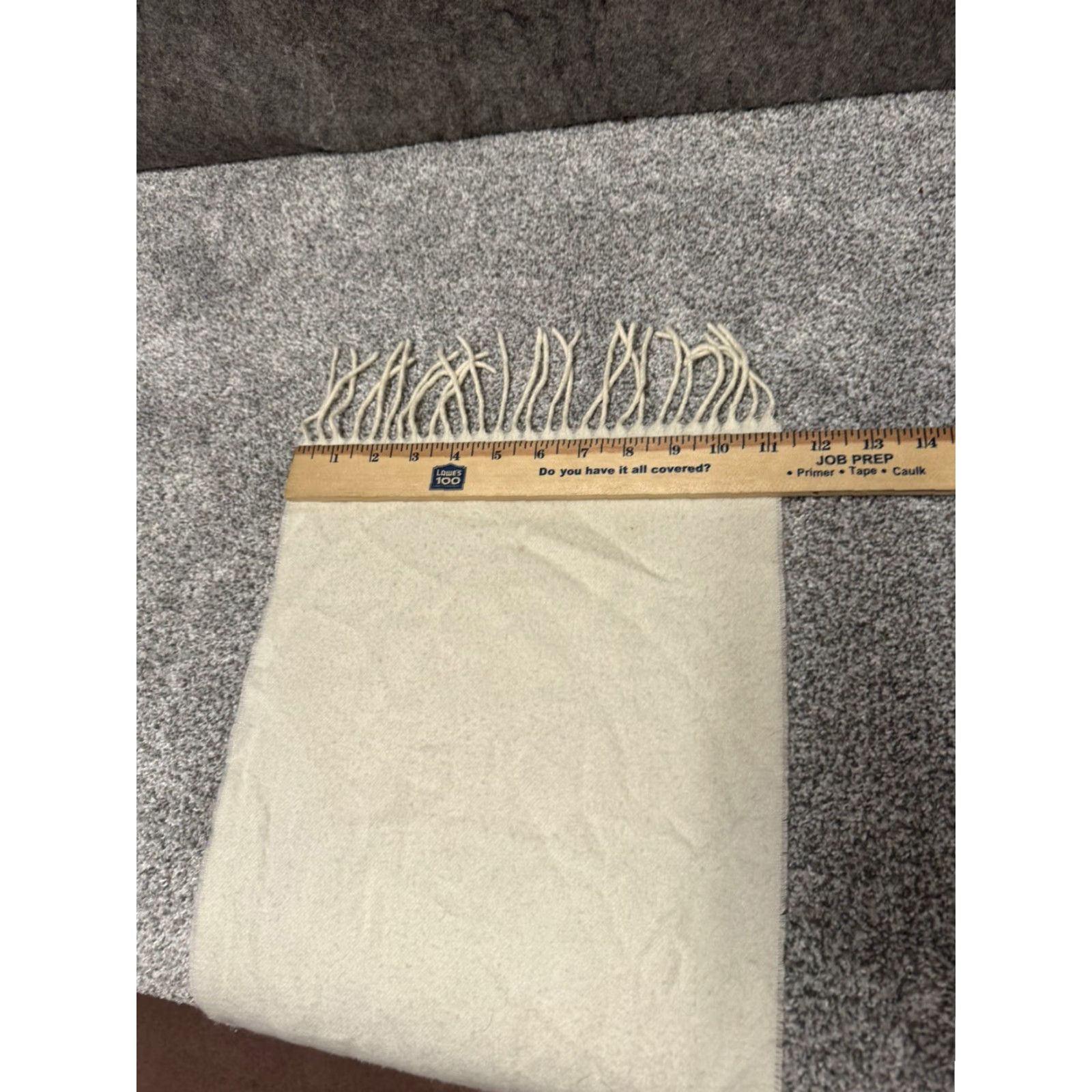 Vintage VINTAGE Fraas Germany Cashmink Acrylic Fringe Scarf Ivory Cream Women 90s Quiet Luxury Fringe Scarf Size ONE SIZE - 4 Thumbnail