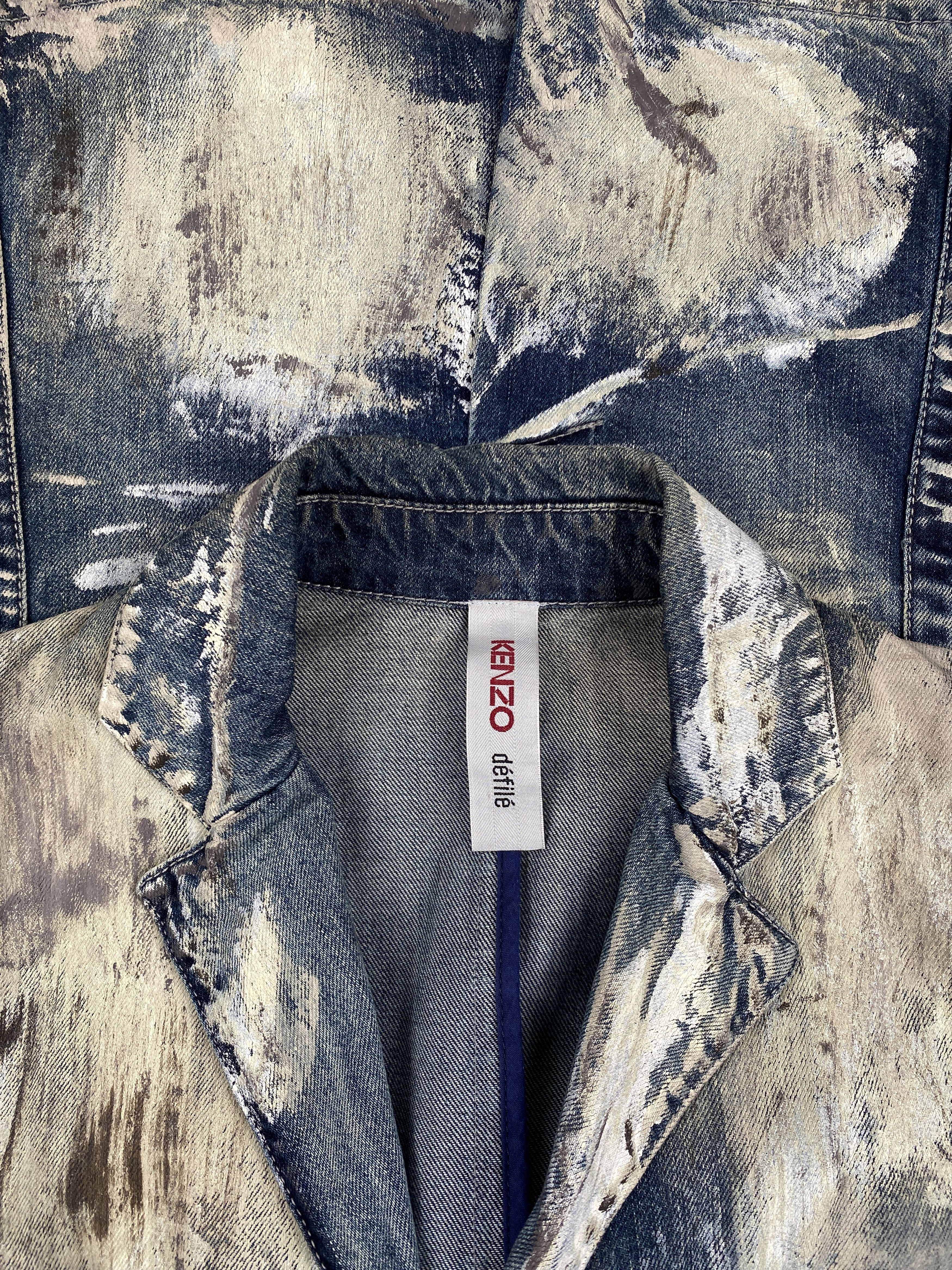 Kenzo Paint Splattered Denim Suit Jacket Size US M / EU 48-50 / 2 - 8 Thumbnail
