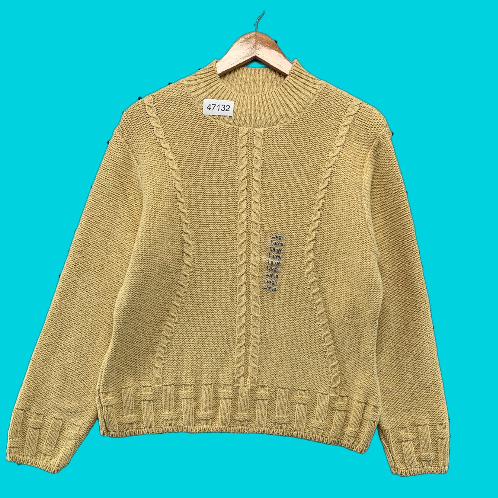 Vintage VINTAGE St Johns Sweater Women L Yellow Heavyweight Cable Knit USA Crew Neck Pullover Casual Mens Girls Womens Size L / US 10 / IT 46 - 1 Thumbnail