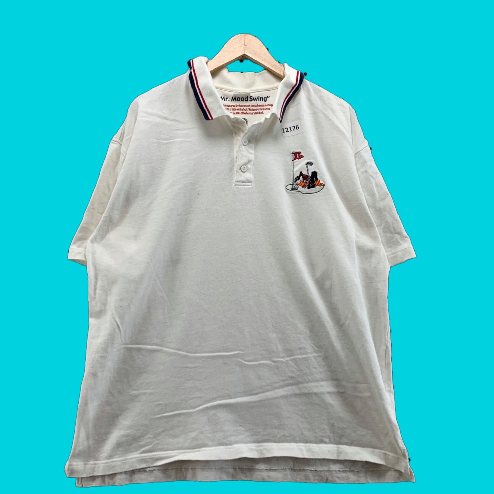 Vintage Daffy Duck Polo Shirt XL White Embroidered Golf Logo 90s Warner Bros. Vintage Men’s Polo Shirt Size US XL / EU 56 / 4 - 1 Thumbnail