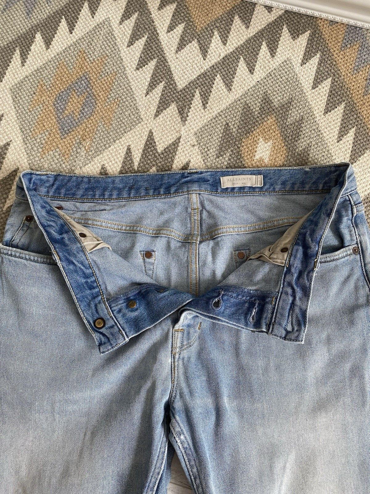 Allsaints Allsaints Blue Washed Denim Dean Jeans Pants Size US 32 / EU 48 - 11 Thumbnail