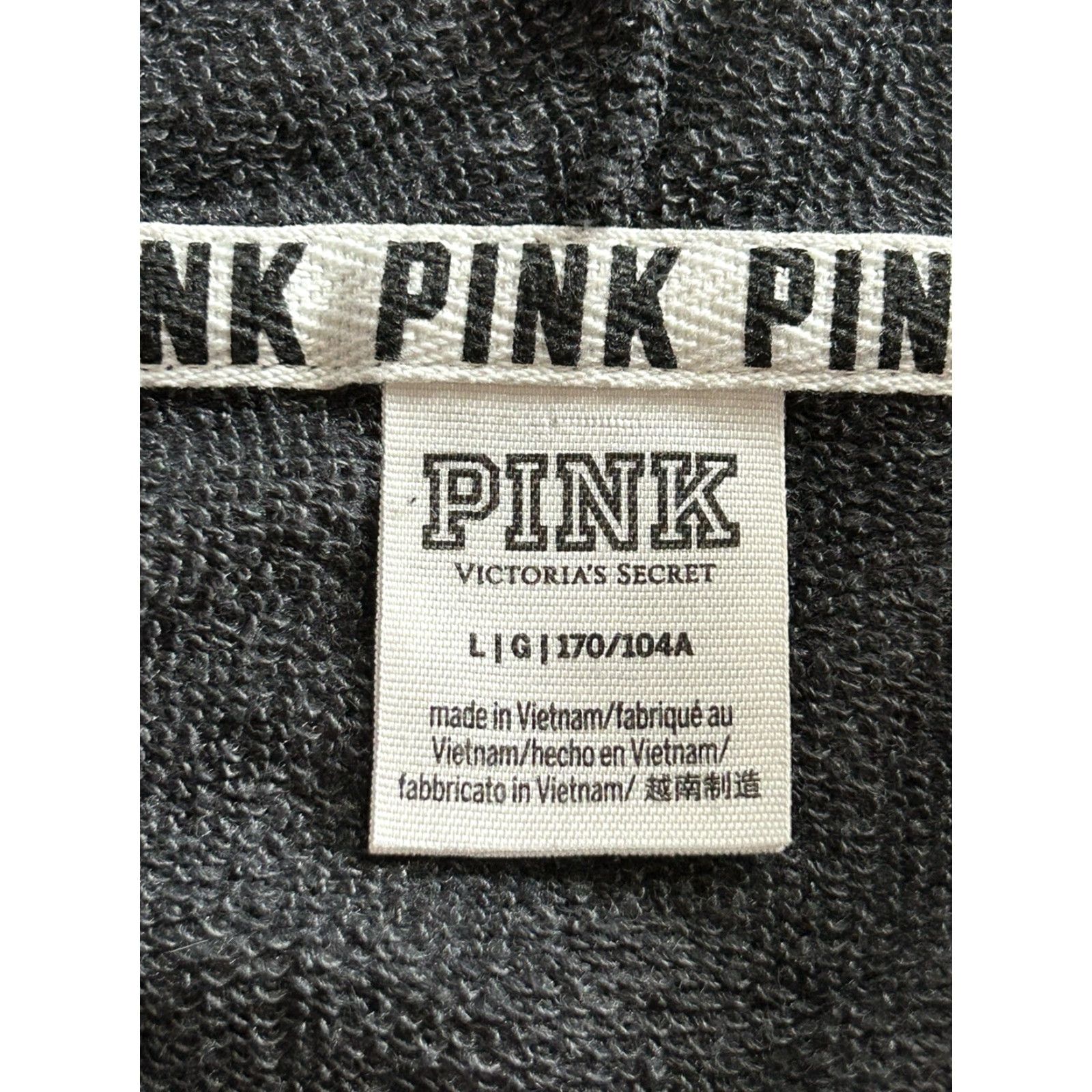 Vintage VINTAGE? No — (Not Vintage) Victoria's Secret PINK Hoodie Pullover Tie-Up Front Gray L Women Size L / US 10 / IT 46 - 5 Thumbnail
