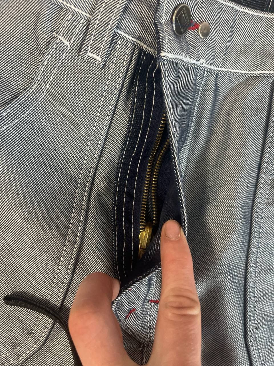 Japanese Brand Reversible pants Faded denim thrashed y2k distressed jeans Size US 32 / EU 48 - 9 Thumbnail