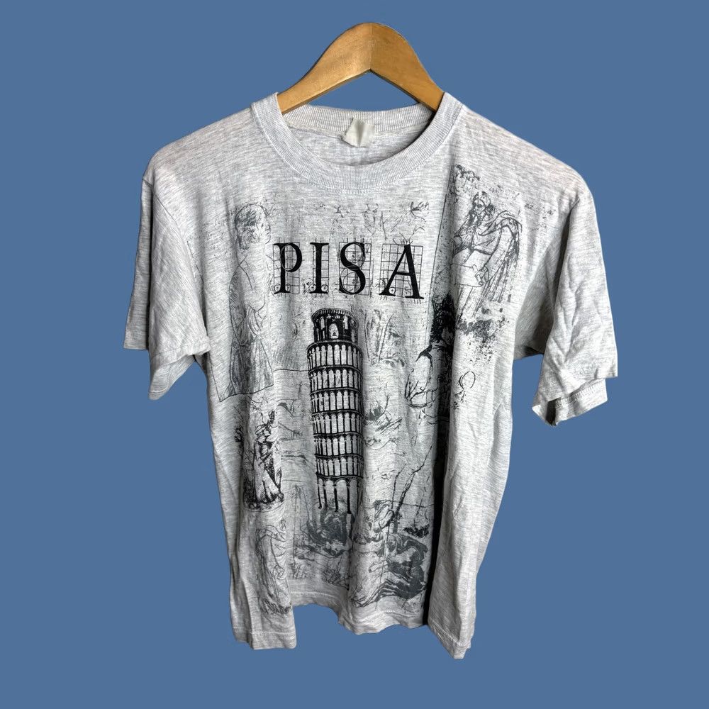 Vintage VINTAGE Pisa Shirt Mens Medium Gray Leaning Tower Italy Souvenir Graphic Tee 90s Size US S / EU 44-46 / 1 - 1 Thumbnail