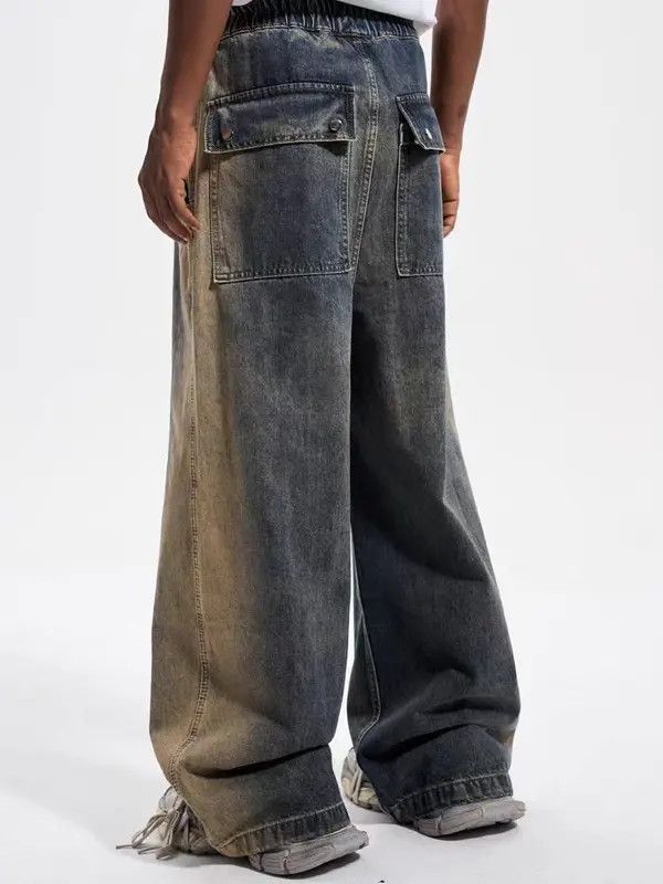 Japanese Brand VIBE High street style zipper gradient washed baggy jeans Size US 34 / EU 50 - 4 Thumbnail