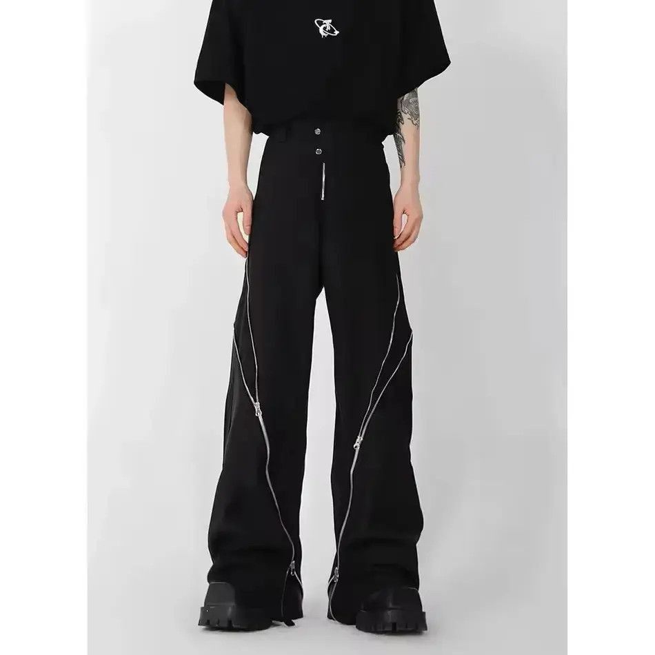 Japanese Brand Men Zipper Slit Wide Leg Casual Pant Size US 32 / EU 48 - 5 Thumbnail