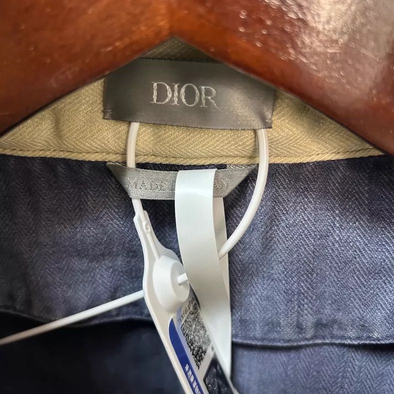 Dior Dior Blue and white embroidered workwear denim jacket Size US L / EU 52-54 / 3 - 3 Thumbnail