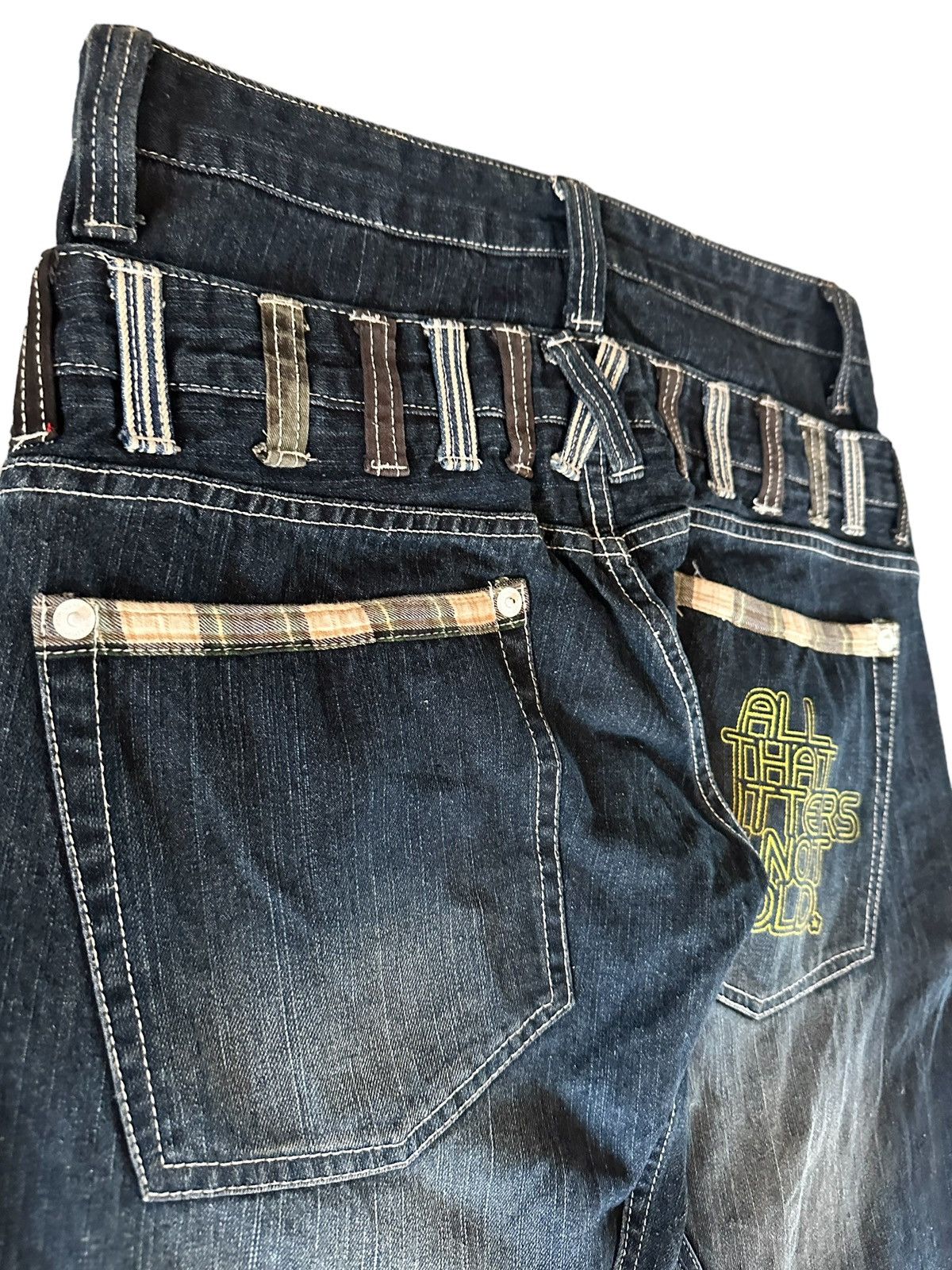 If Six Was Nine Dominate Doublewaist Denim Jeans Size US 32 / EU 48 - 13 Thumbnail