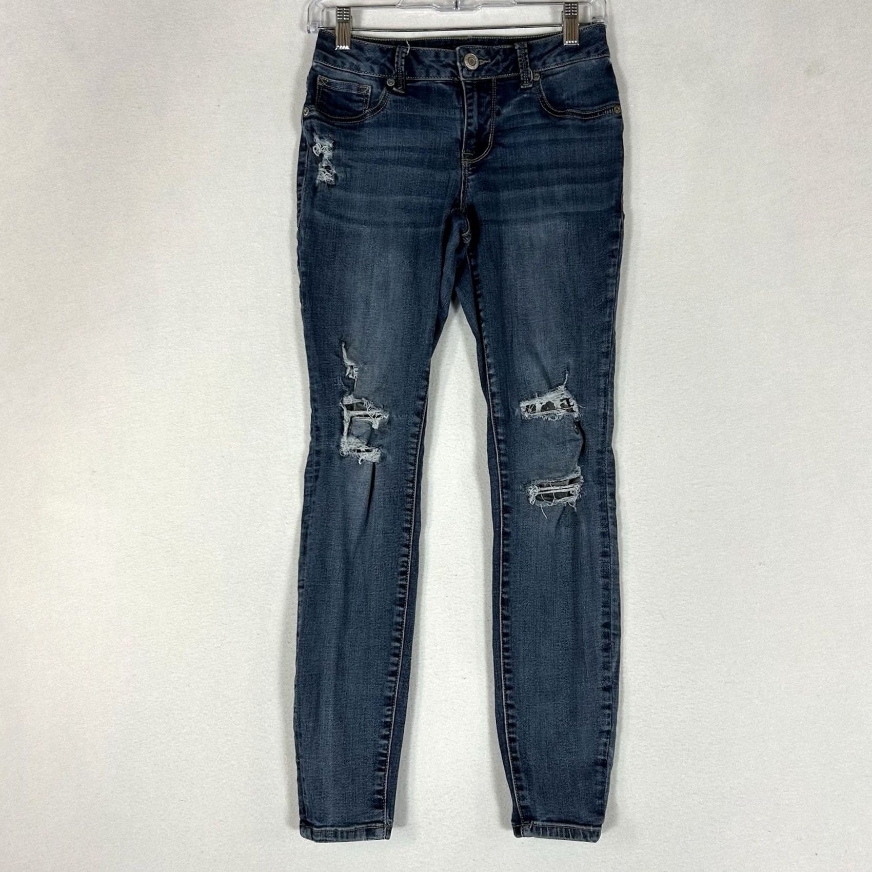 Vintage Maurices Skinny Jeans Womens XS Reg Blue Medium Wash Stretch Low Rise Denim Size 26" / US 2 / IT 38 - 2 Thumbnail