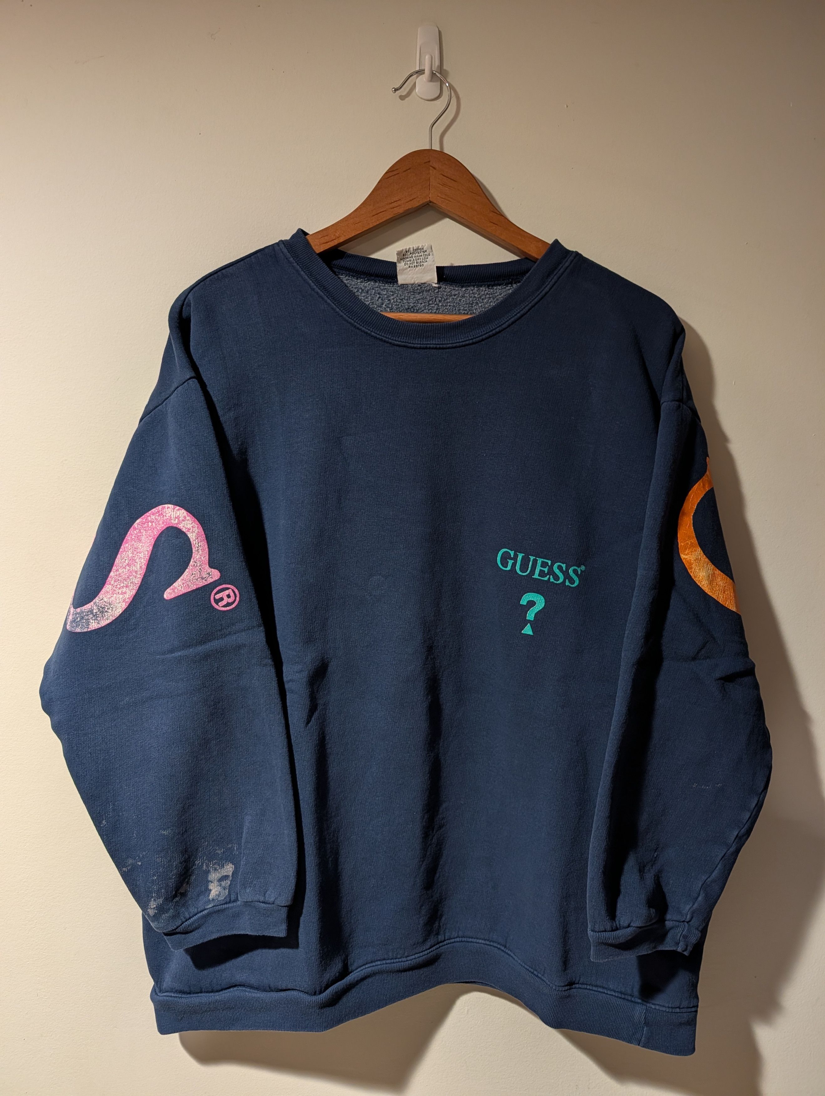 Guess Vtg 90s Guess Jeans Big Logo Sweatshirt Wrap Around Logo Size US M / EU 48-50 / 2 - 10 Thumbnail