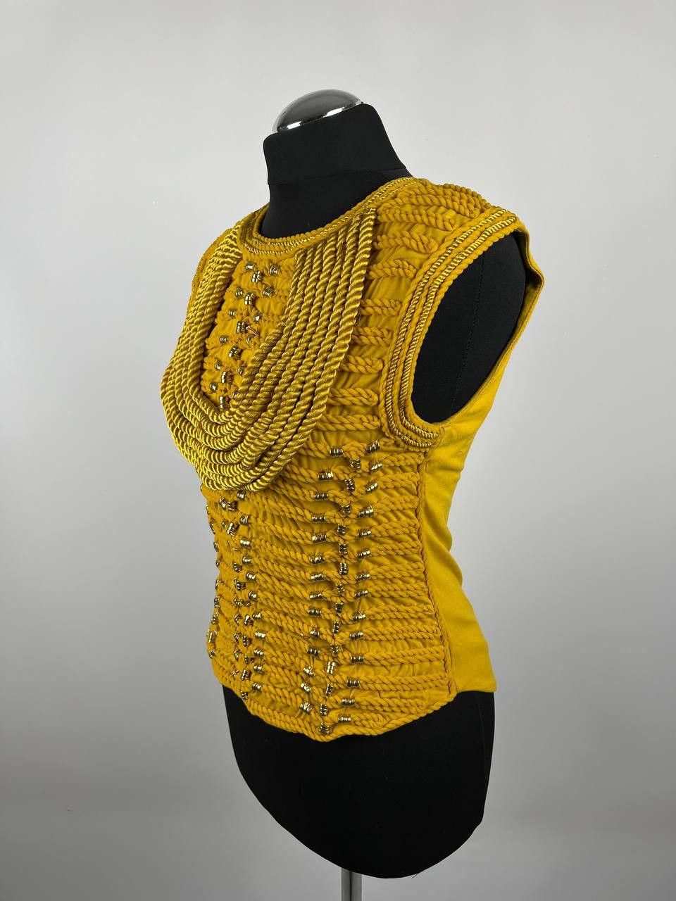 Balmain × H&M BALMAIN X H&M Limited Edition Top with Braided Mustard Size XS / US 0-2 / IT 36-38 - 2 Thumbnail