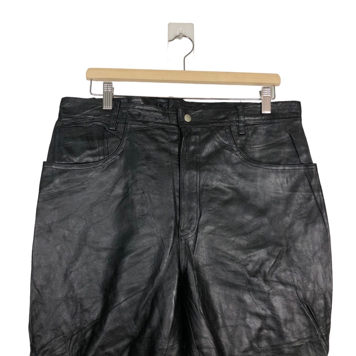Genuine Leather 🔥90’s Riot Bowcut Design Genuine Leather Pants Union Made Size US 34 / EU 50 - 3 Thumbnail