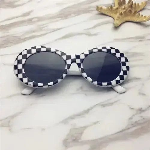 Other Kurt Cobain Clout Goggles Sunglasses Checkered punk Size ONE SIZE - 3 Thumbnail