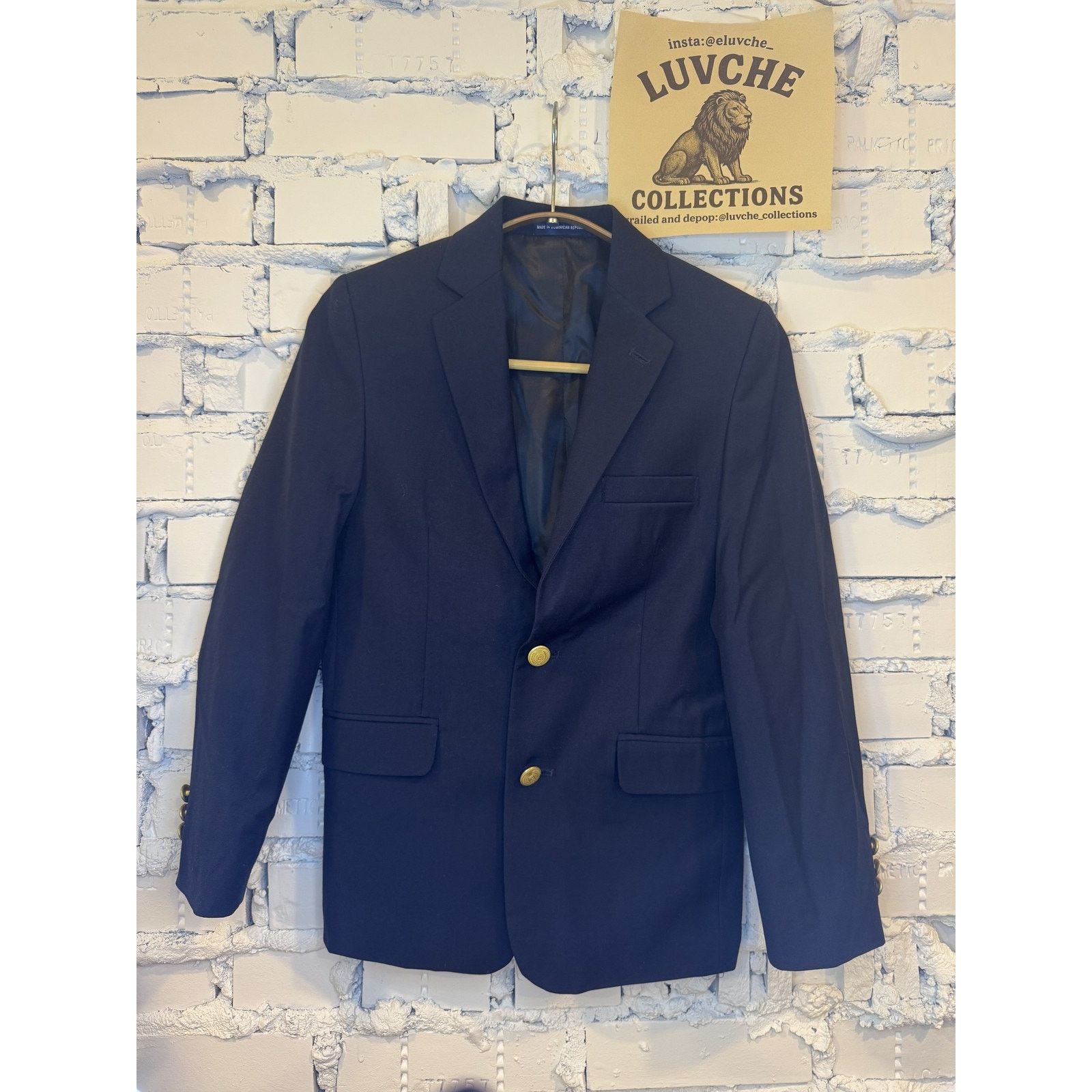 Chaps Chaps Blazer Kids 10 Navy Blue Blazer Gold Button Size 34S - 1 Thumbnail