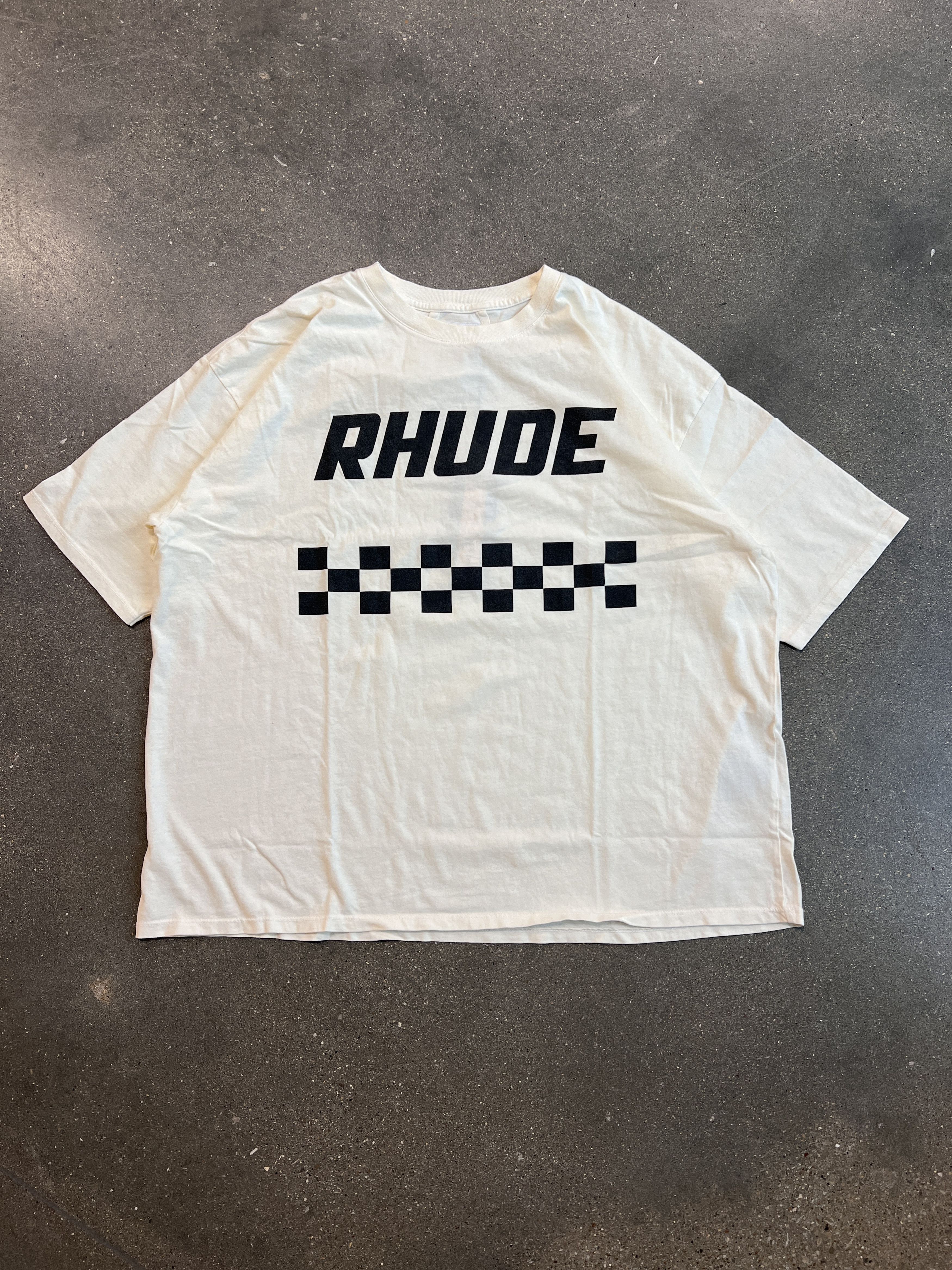 Image of Rhude Off Road Tee Off White XL in Cream, Men's